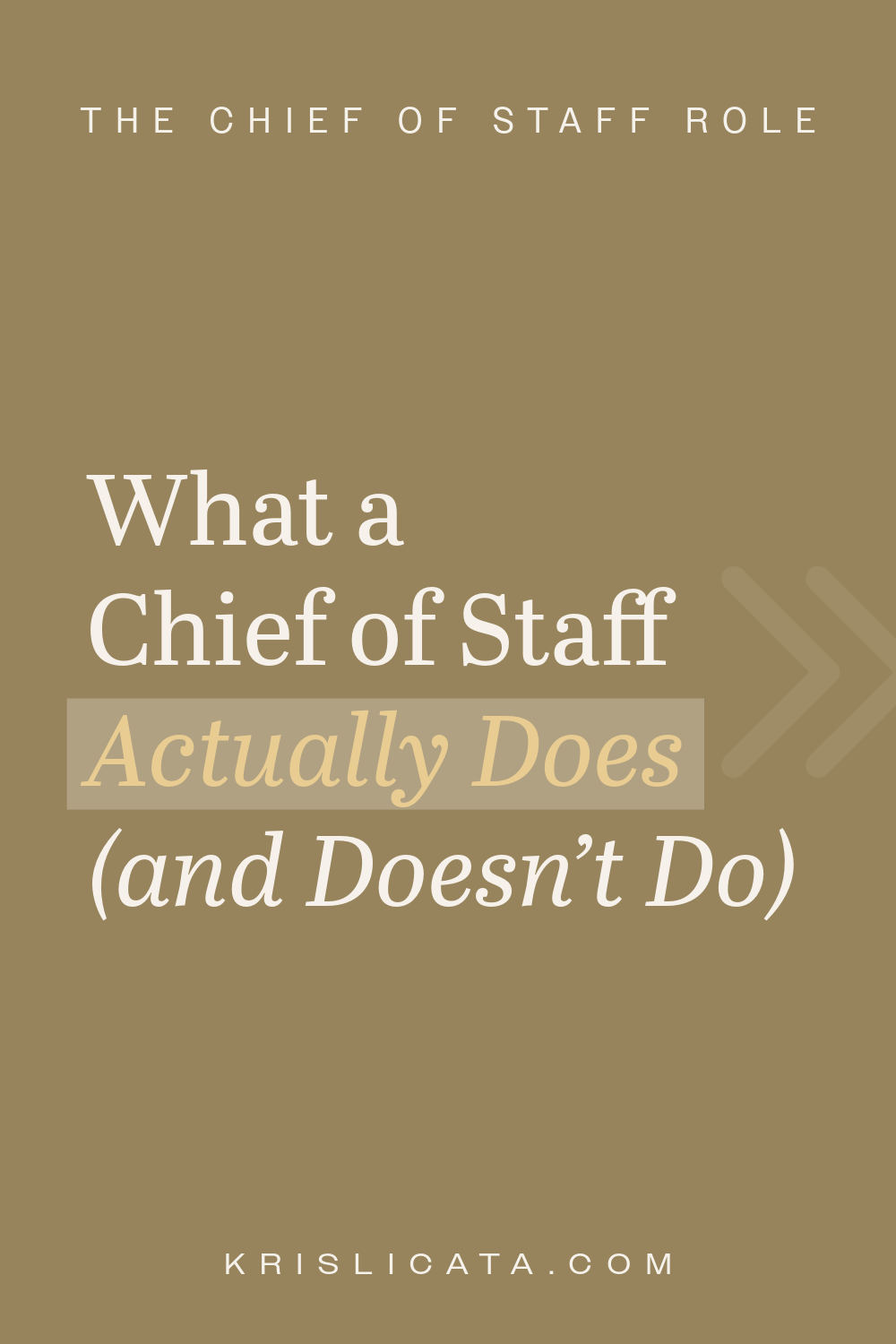 What a Chief of Staff Actually Does (and Doesn’t Do)