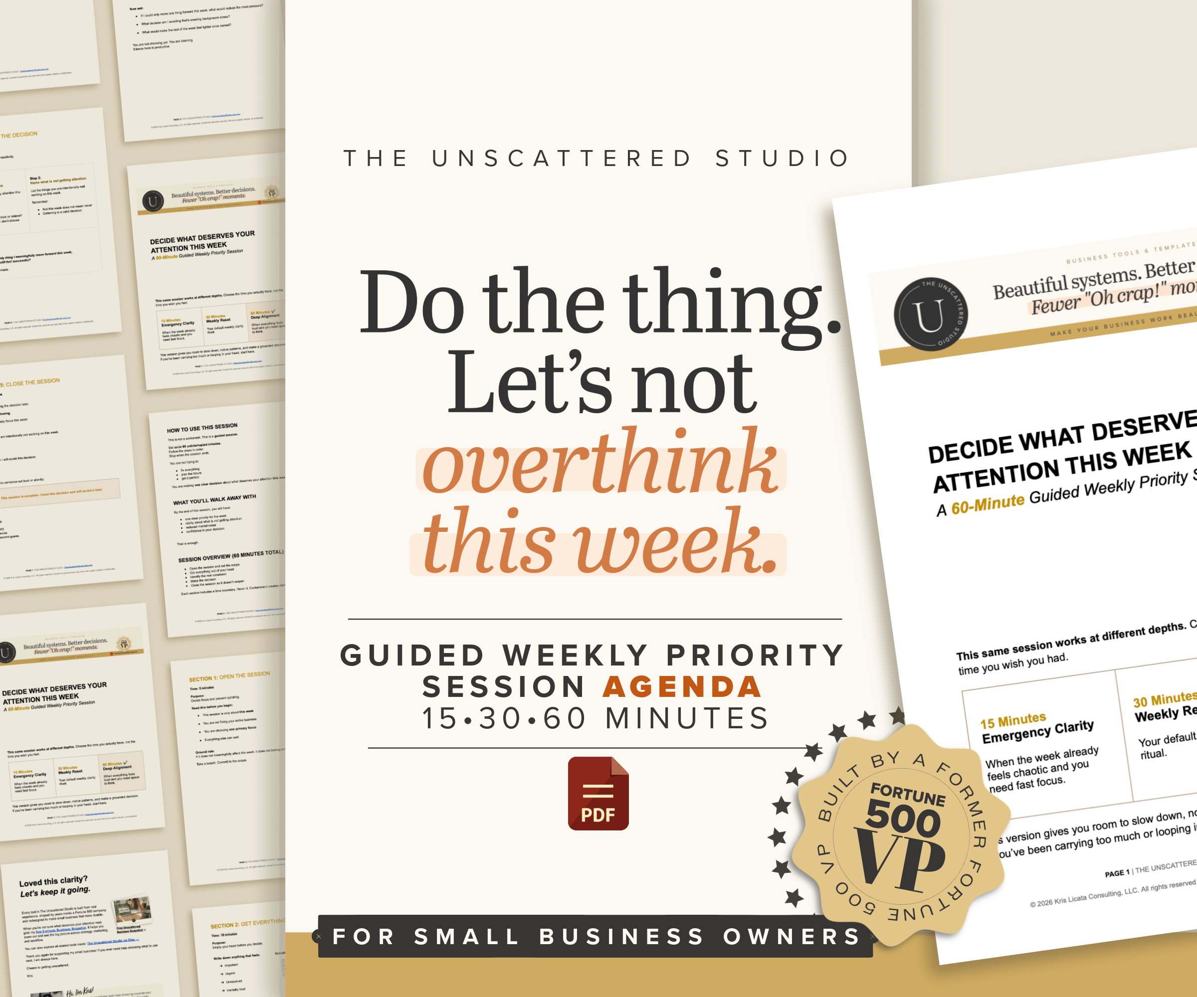 Decide What Deserves Your Attention This Week | Weekly Priority Session Agenda | 15, 30 &amp; 60 Minutes Guided PDF