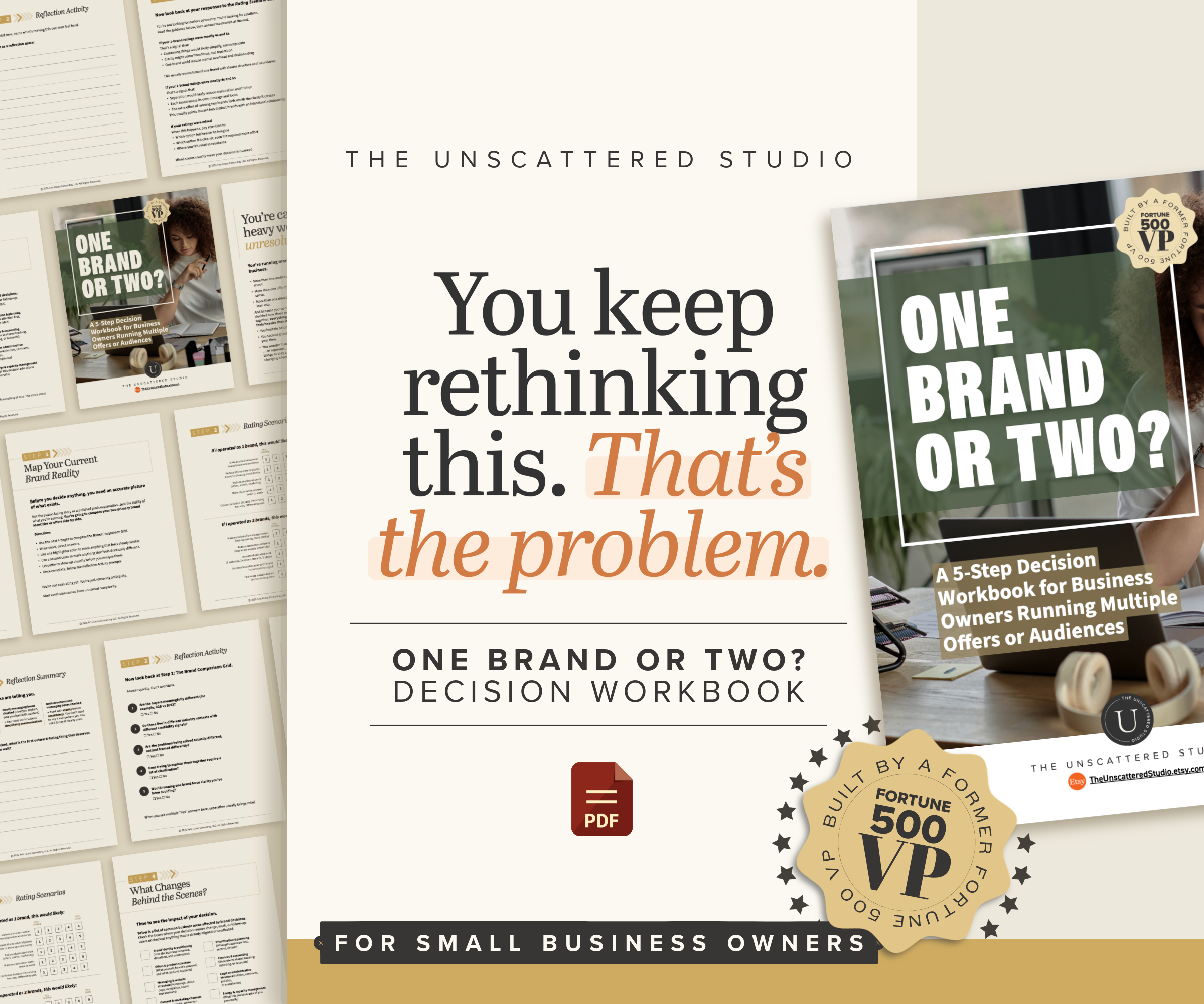 Brand Strategy Workbook | One Brand or Two Decision Tool | Multiple Offers Business Framework | Printable PDF Workbook