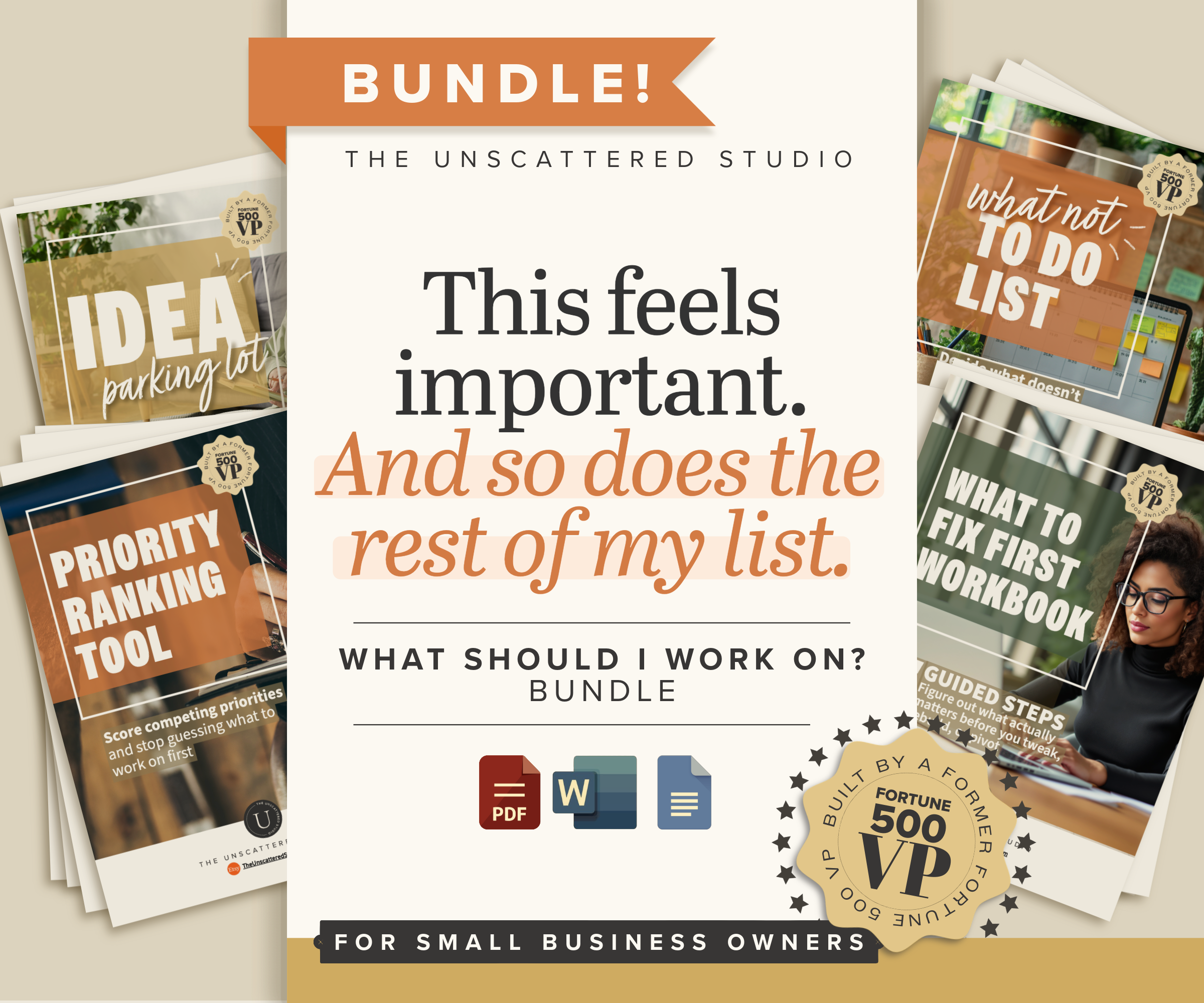 What Should I Work On? Business Clarity Bundle | Focus &amp; Follow-Through Decision Toolkit | PDF
