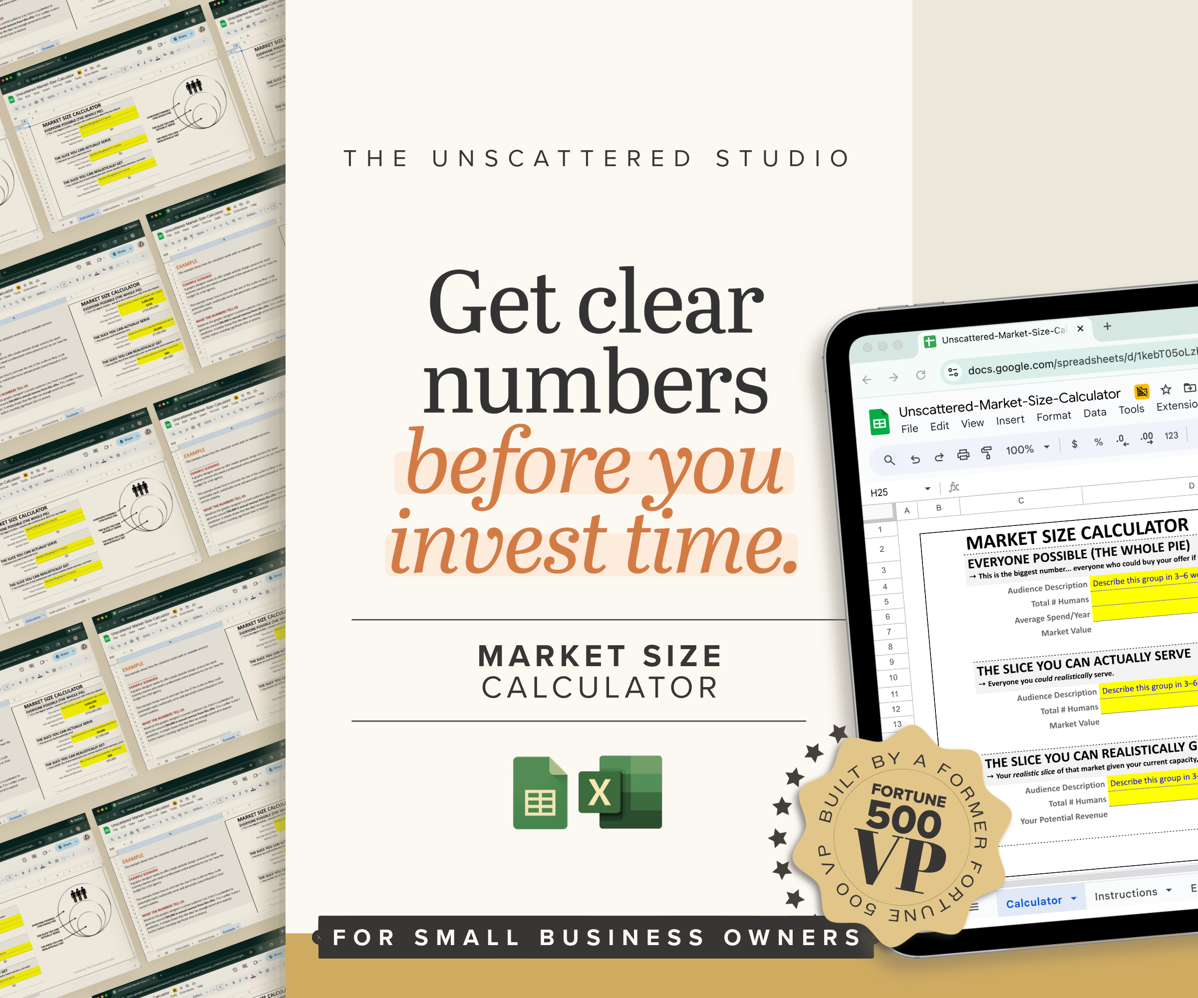 	Market Size Calculator | Check If Your Business Idea Is Big Enough | Google Sheets + Excel
