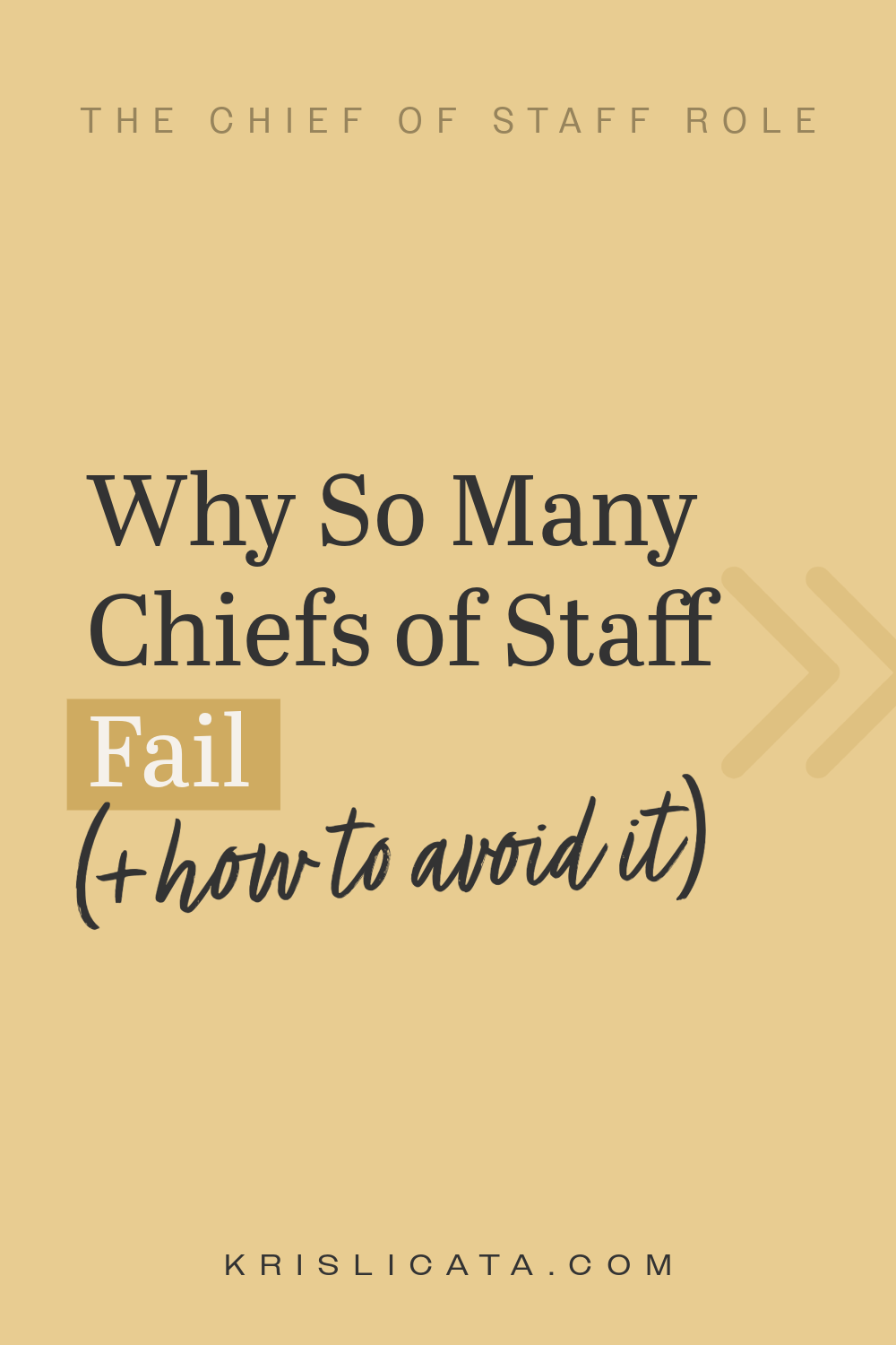 Why So Many Chiefs of Staff Fail (and How to Avoid It)