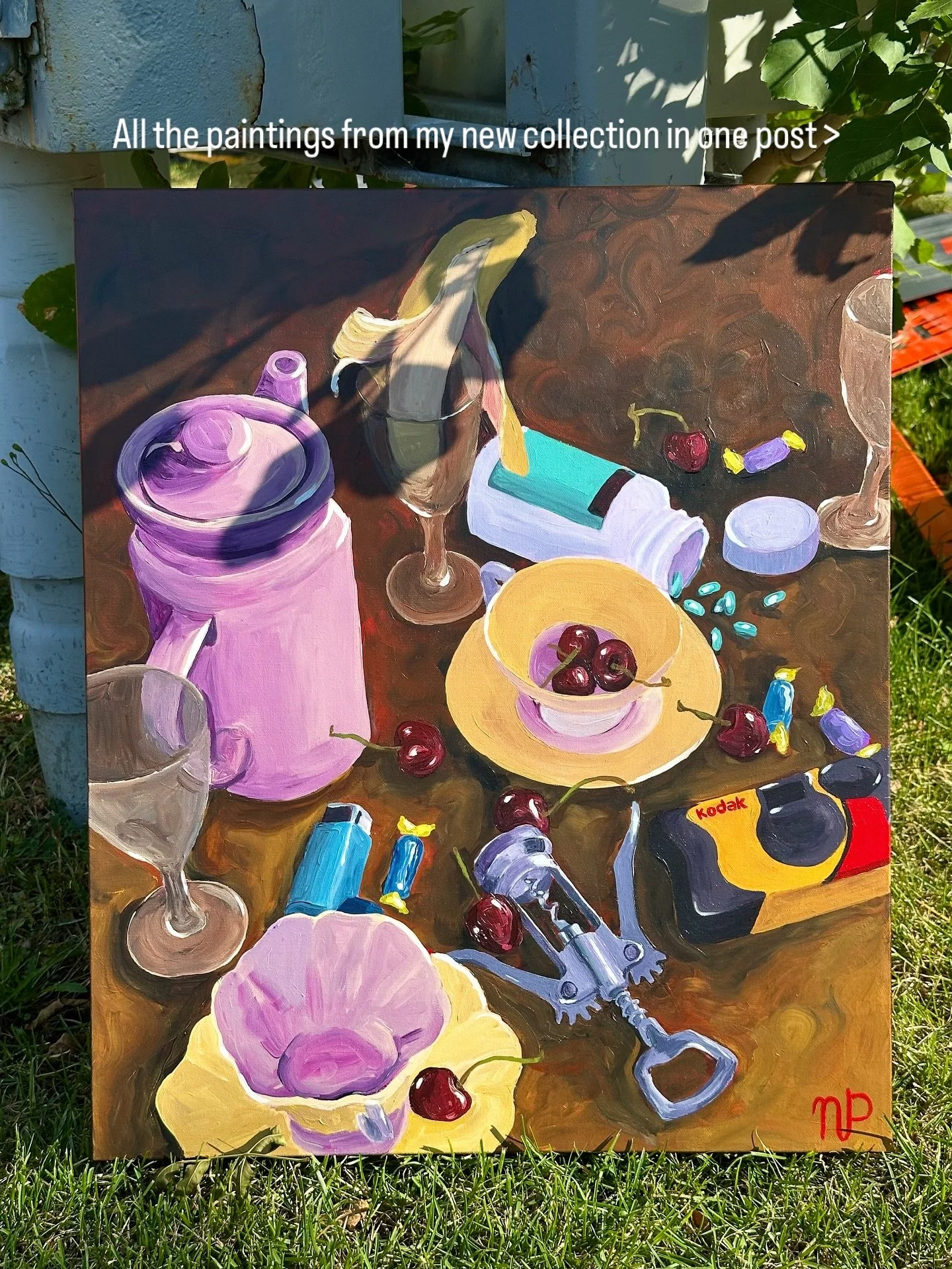 These are all the paintings from Humdrum, my newest body of work ❤️ a few are available for acquisition still 🥰 maybe it&rsquo;s meant for you?

Available at www.naomipoire.com or at the link in bio xo
Local &amp; international shipping available 🥰
