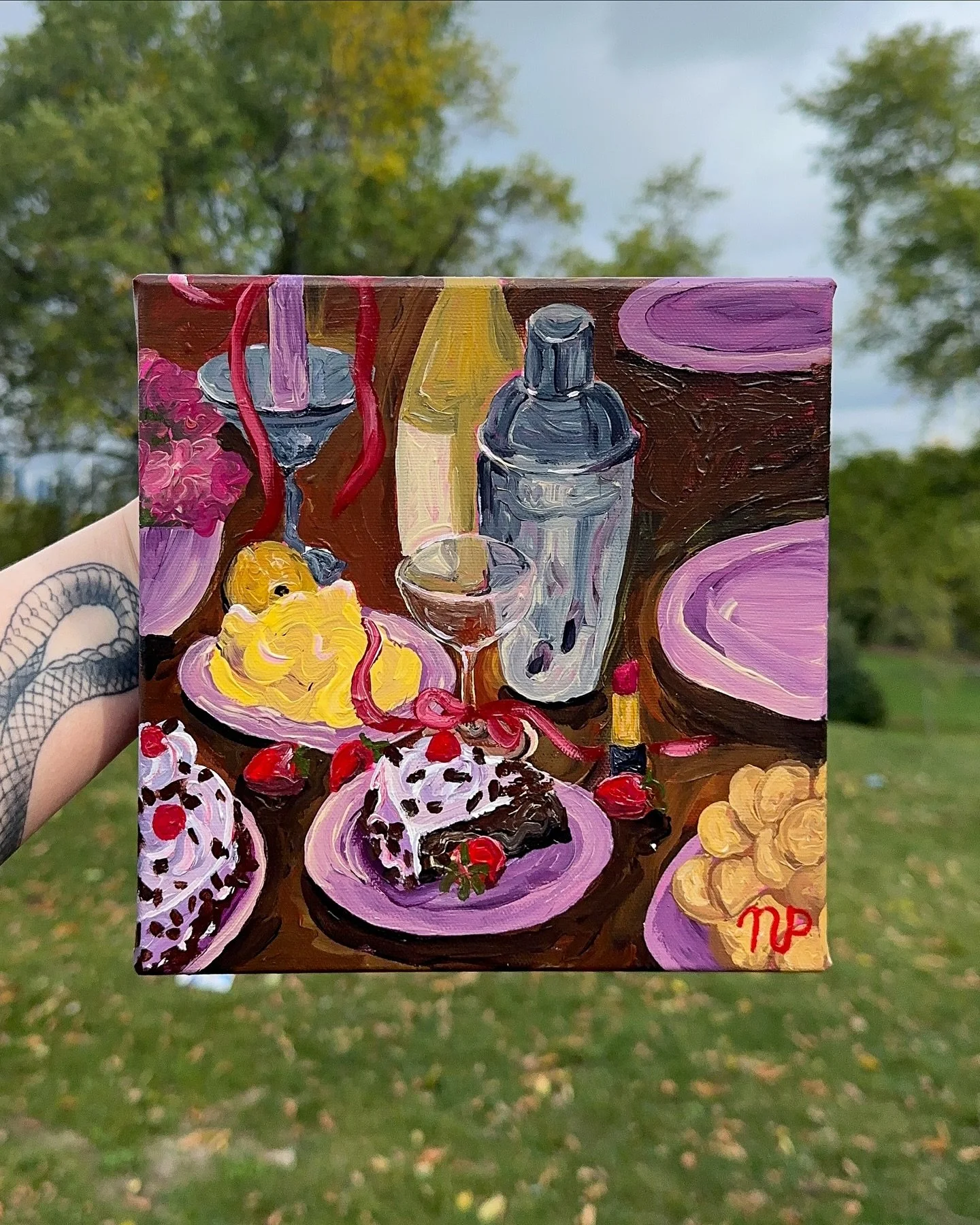 &ldquo;Blushed Hour&rdquo;
Acrylics on canvas
8 x 8&rdquo;

Original painting exclusively available at @bref.mtl for @petitmagasin___ starting November 20th. You&rsquo;ll be able to shop in person &amp; online.

For this collection, I painted 6 small