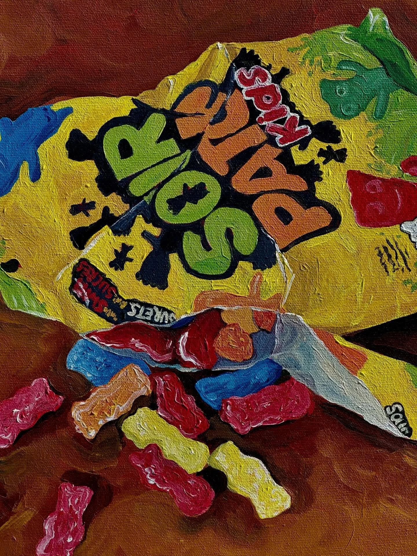 If you LOVE Sour Patch Kids, this is for you!!🥰

&ldquo;Sour Patch Kids&rdquo;🍭🍬

💚original artwork available at www.naomipoire.com
🎨acrylics on canvas - 16 x 16&rdquo;
August 2025

#sourpatchkids #candypainting #colorful