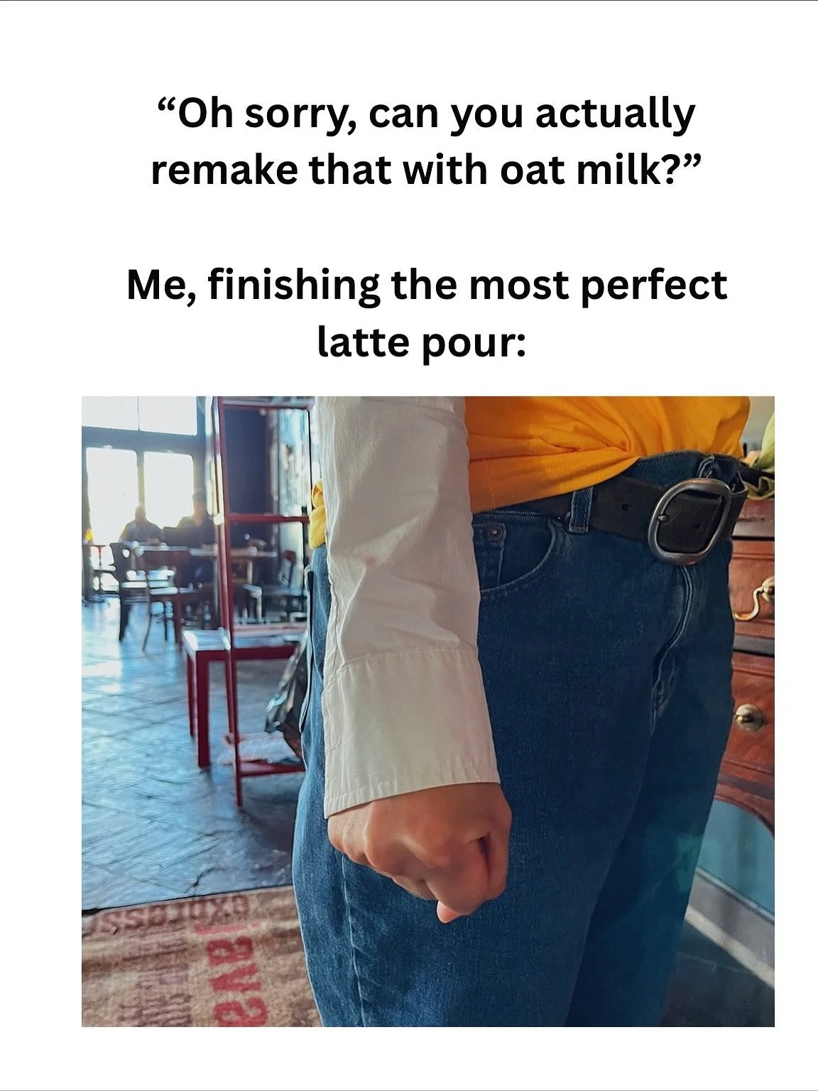 Just kidding! We’re always happy to remake any drink. . . Even if our latter art was museum worthy 🫶
Happy Boulder birthday to our meme inspo and one of the barista OGs, Vandella!
Vandella’s light and kindness in the cafe helps curate e