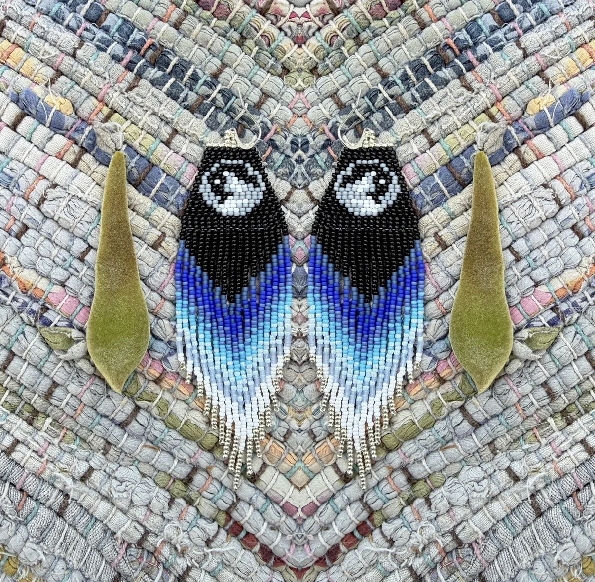 Blue Moon Beaded Earrings