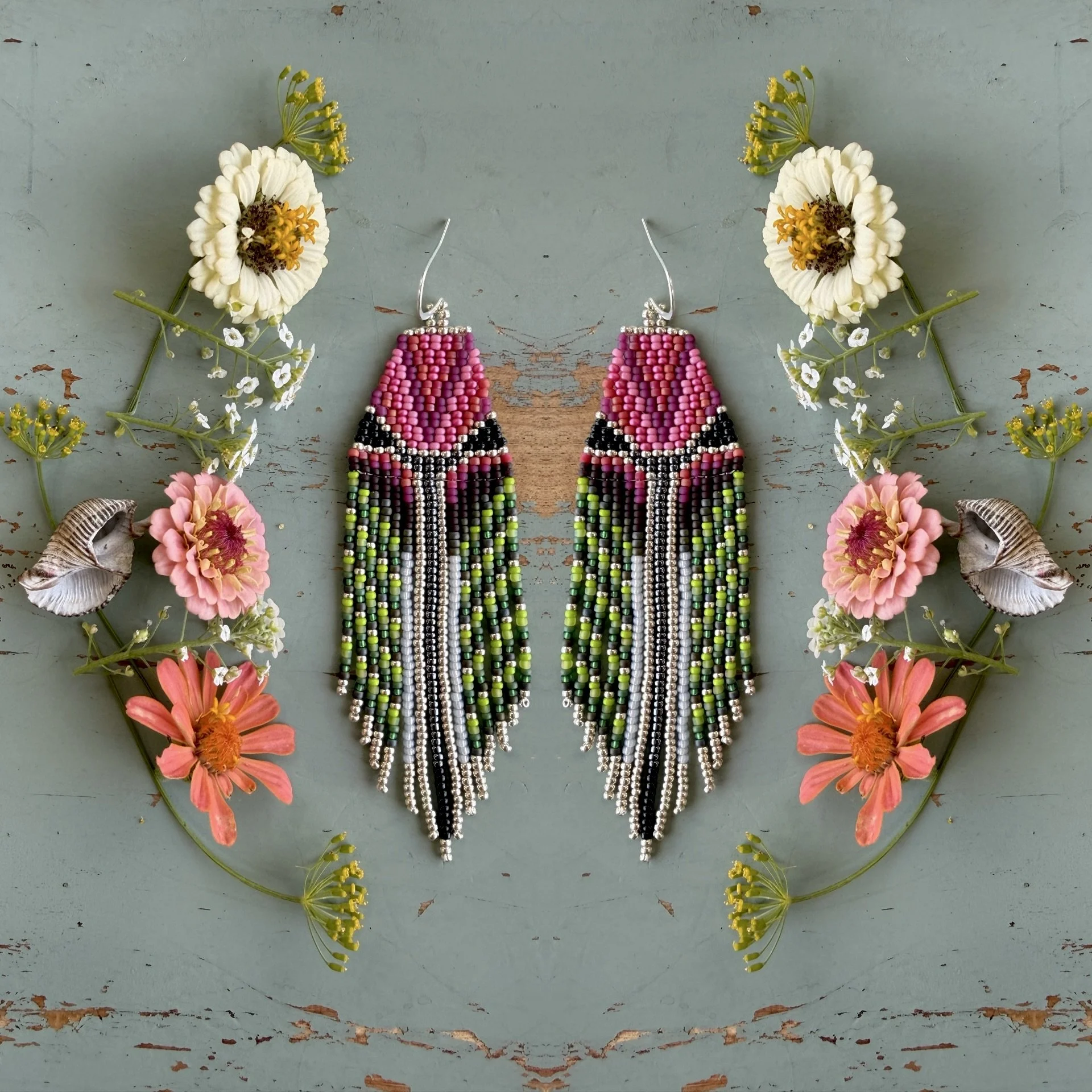 Anna's Hummingbird Beaded Earrings