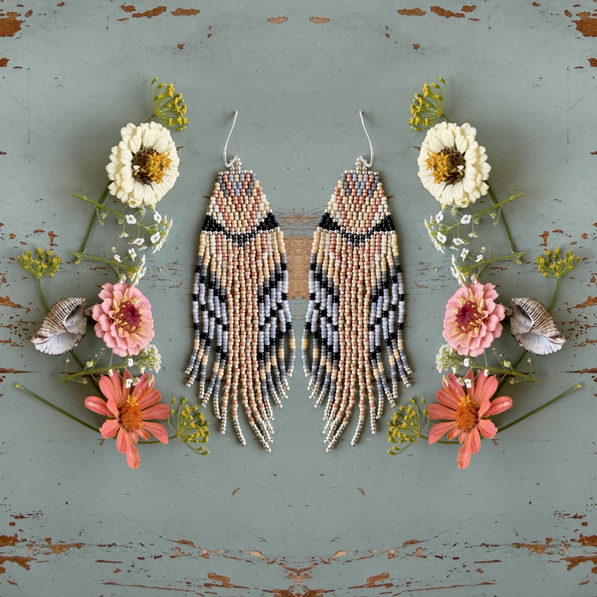 Mourning Dove Beaded Earrings
