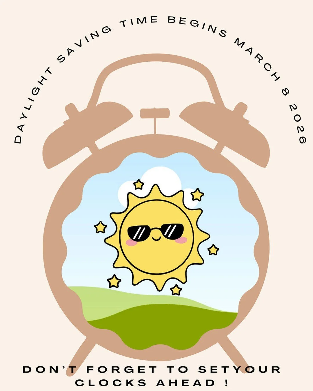 ⏰️Spring forward! ⏰️
Hey Residents! Don't forget move your clocks forward 1 hour! Daylight Saving Time begins tomorrow, Sunday March 8, 2026!
👇️Tell us in the comments- are you team extra evening sunlight or team "miss that hour of sleep"?