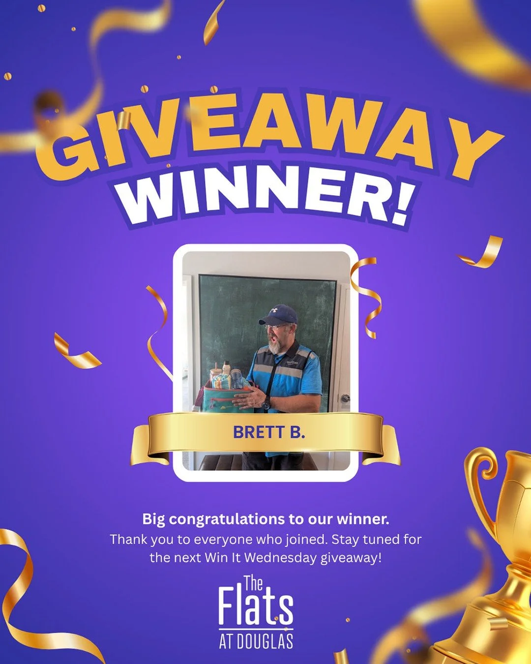 Congrats to Brett, our Win It Wednesday Winner!  He is loving "All Summer Long" by Kid Rock this summer.🎵🎶🌞 Thank you to all who entered, you guys had some great summer jams picked. See ya next month for another great Win It Wednesday gi