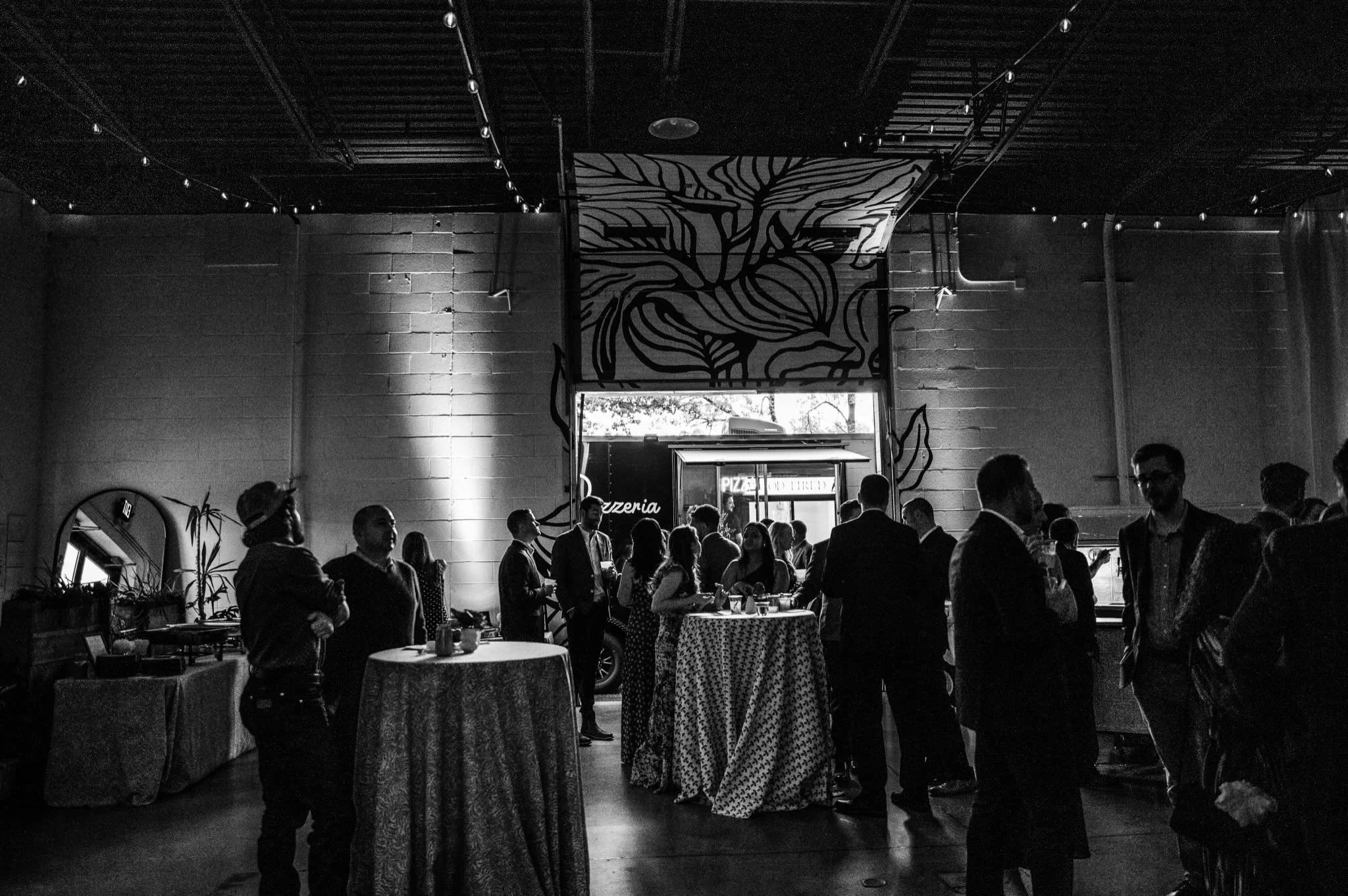 When the door rolls up, the energy steps up. 🚚✨

One of our absolute favorite features of the space is our massive roll-up door that completely transforms the transition from dinner to reception.

When it&rsquo;s time to kick off the celebration, we