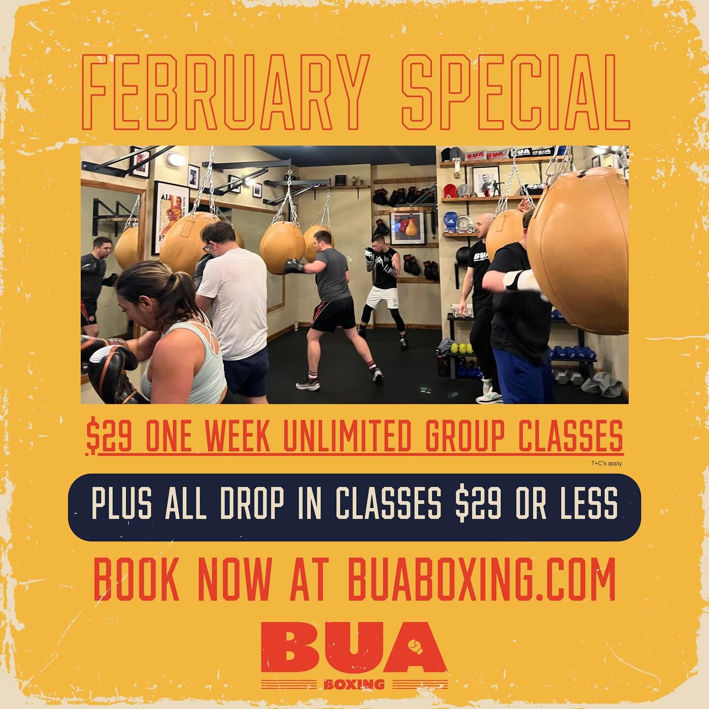 $29 one-week unlimited classes for all new members 🥊💥❗️

All drop-in classes $29 or less 🥊💥

February offers are now live on [buaboxing.com]

_________________________

📍2309 Steinway St. Astoria, NY 11105
💻 buaboxing.com
📩 info@buaboxing.com
