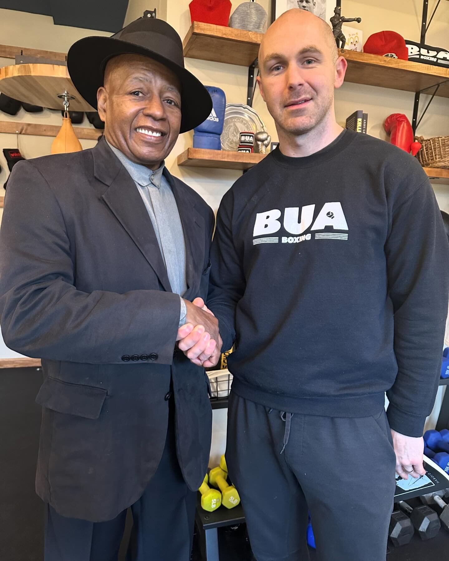 Delighted to have Harold Weston stop by the gym. Absolute gentleman with an amazing story. Former golden gloves champion and world title challenger 🥊