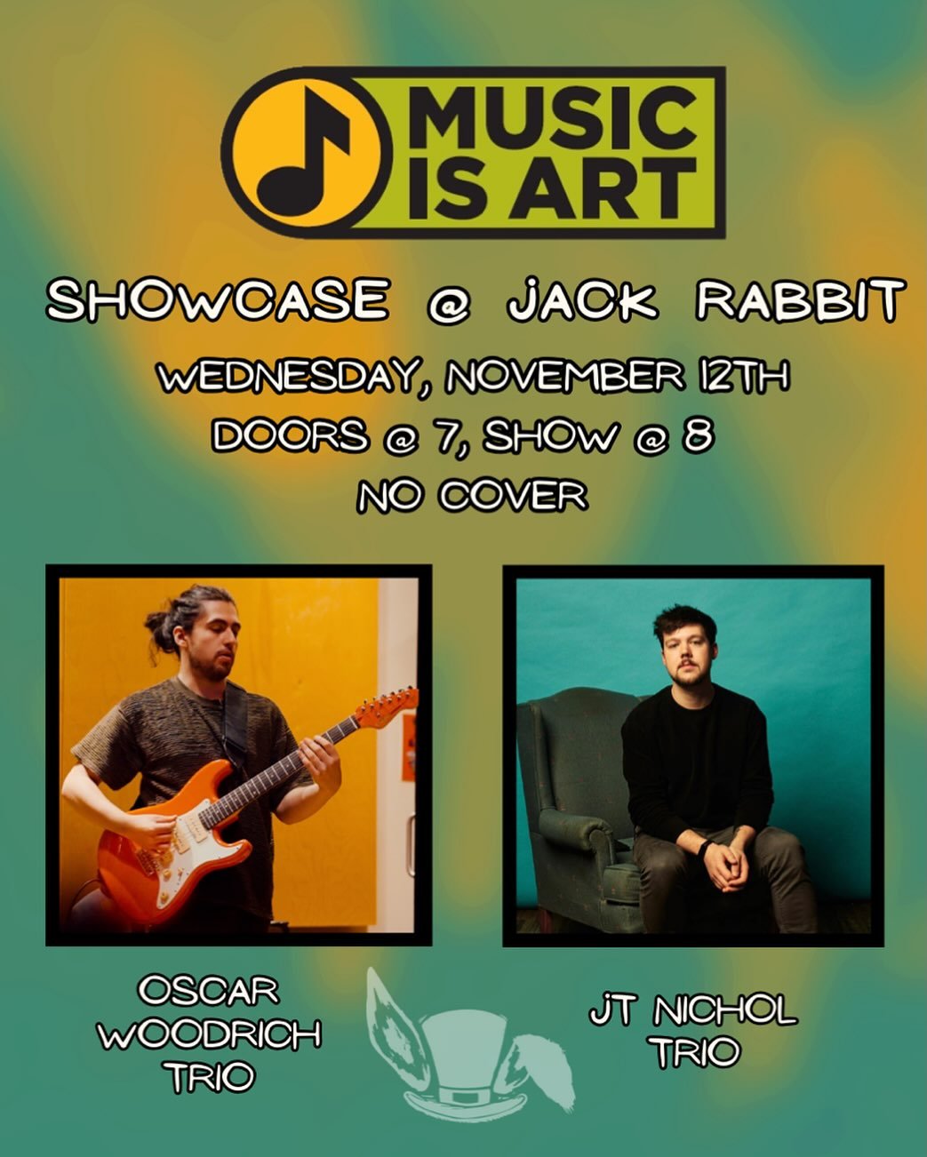 Music Is Art Happy Hour w/ Oscar Woodrich & Jacob Nicholson Trios