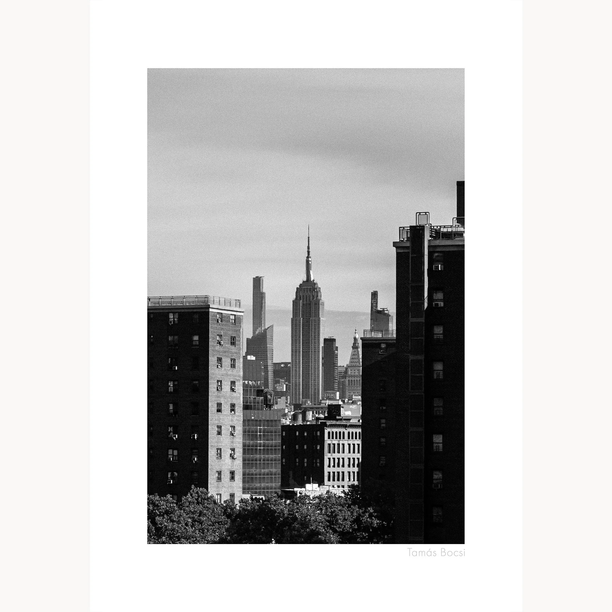 NYC Empire State Skyline BW - Poster