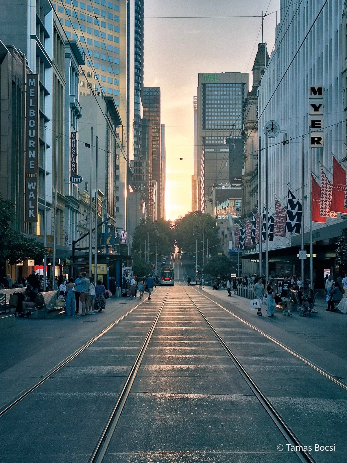 Bourke Street at sunset