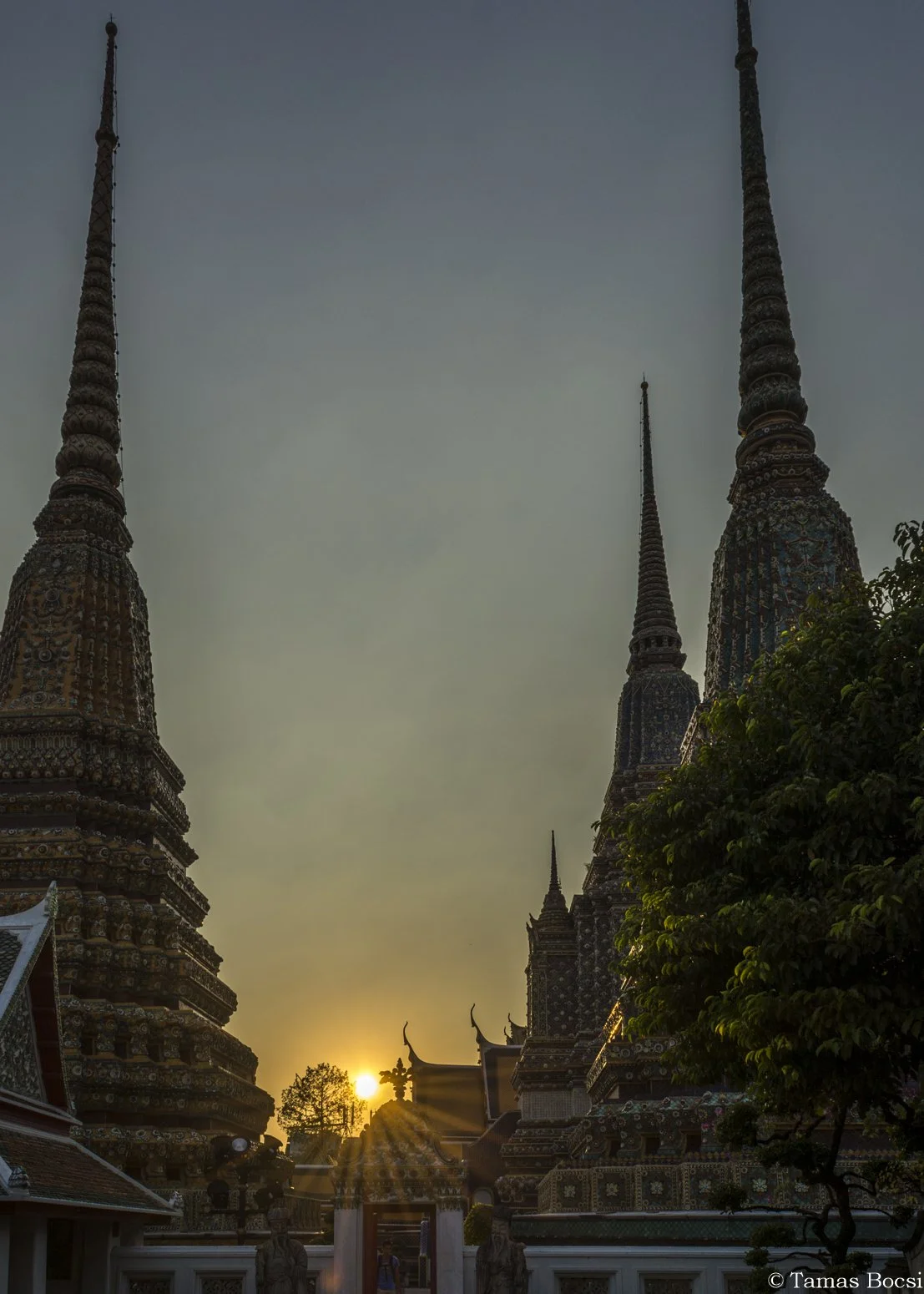 Wat Phra Kaew at sunset