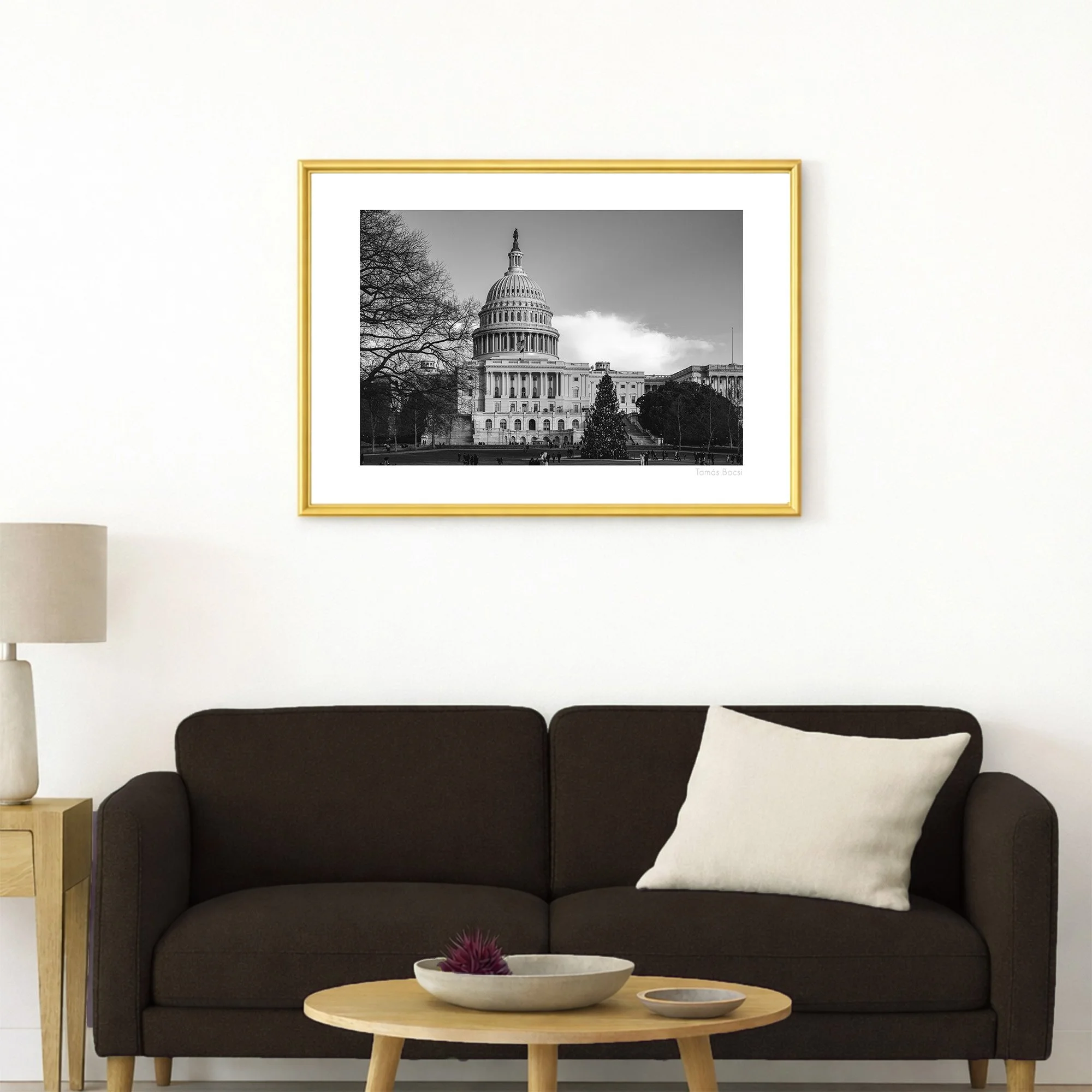 Washington DC Capitol BW - Living Room
