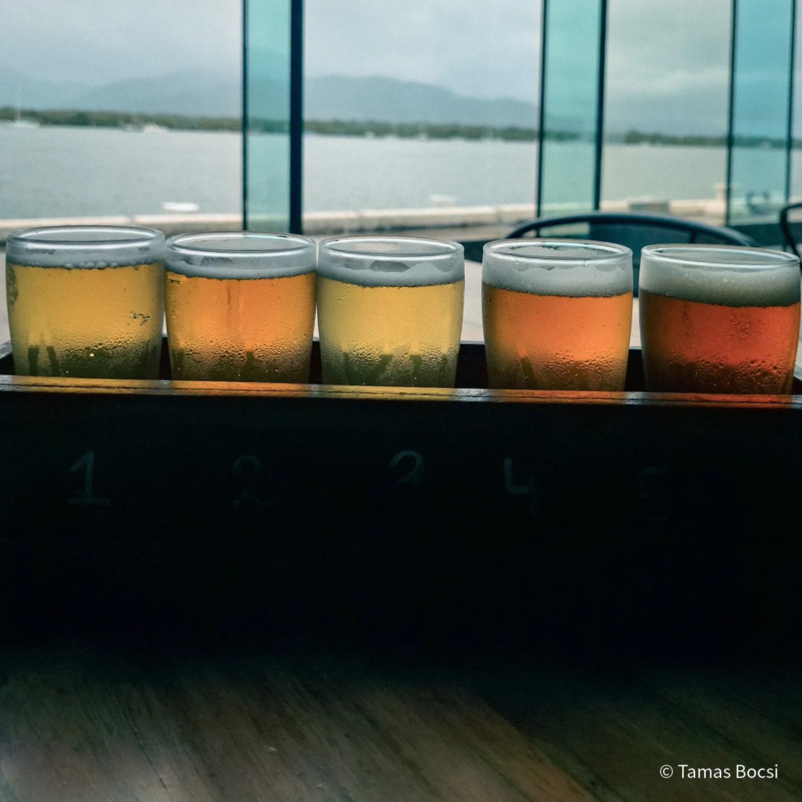 Beer flight at Hemingway's Brewery