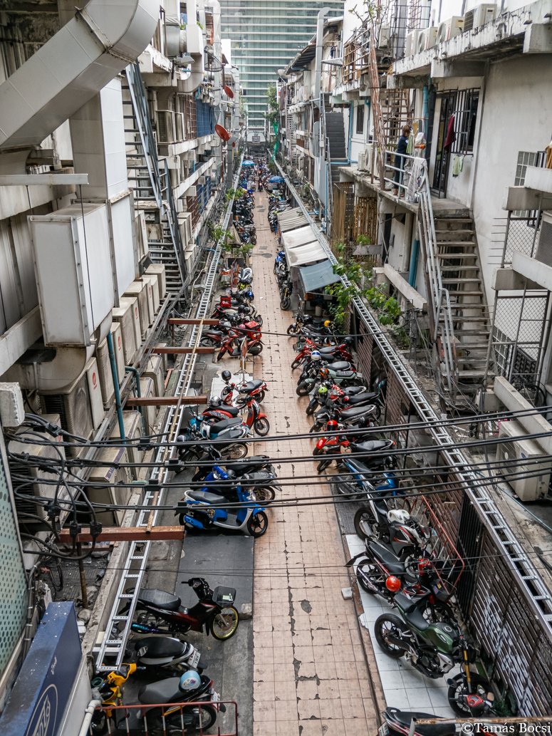 Alley in Bangkok with Scooters