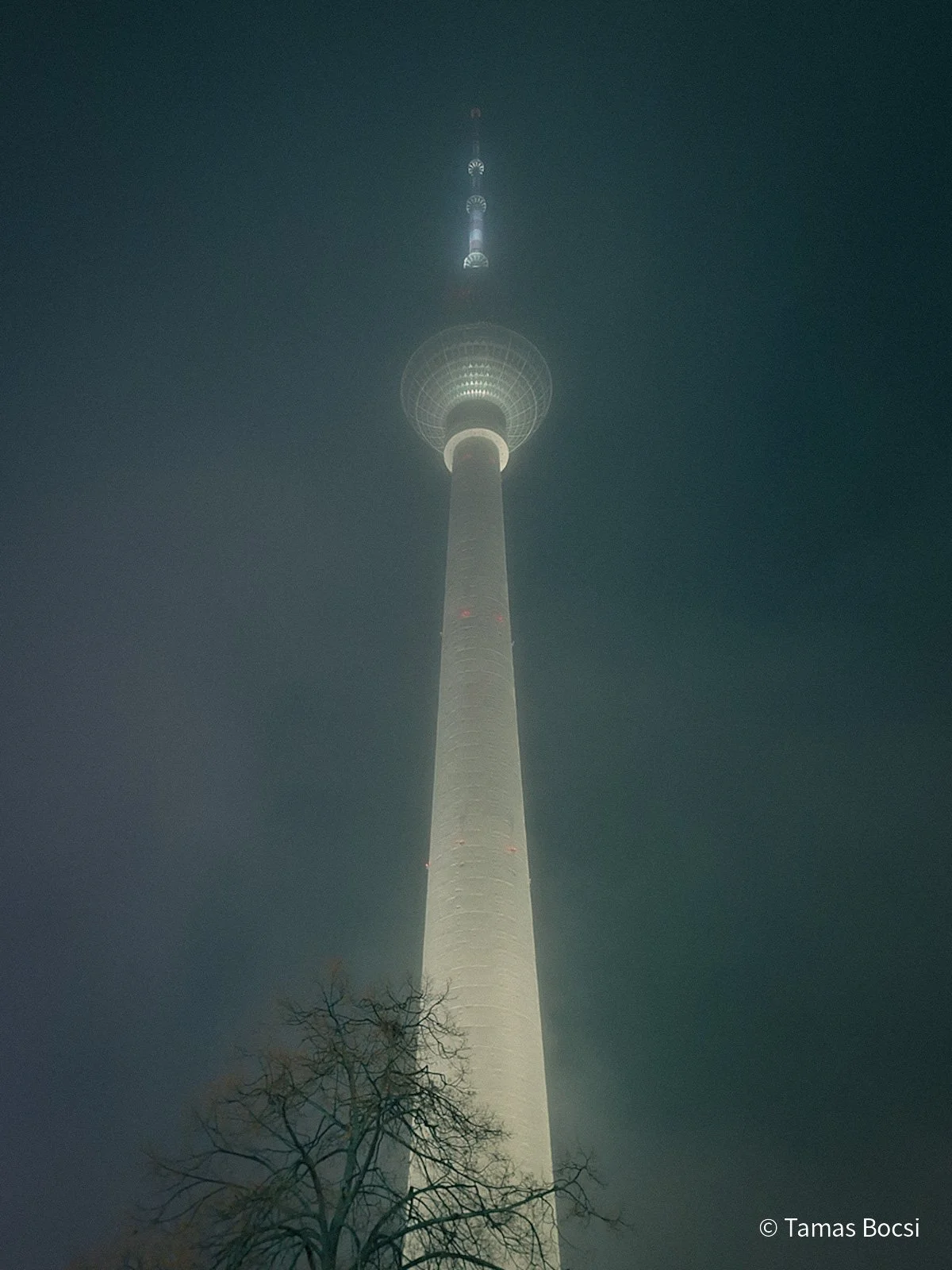 TV-tower - at foggy night