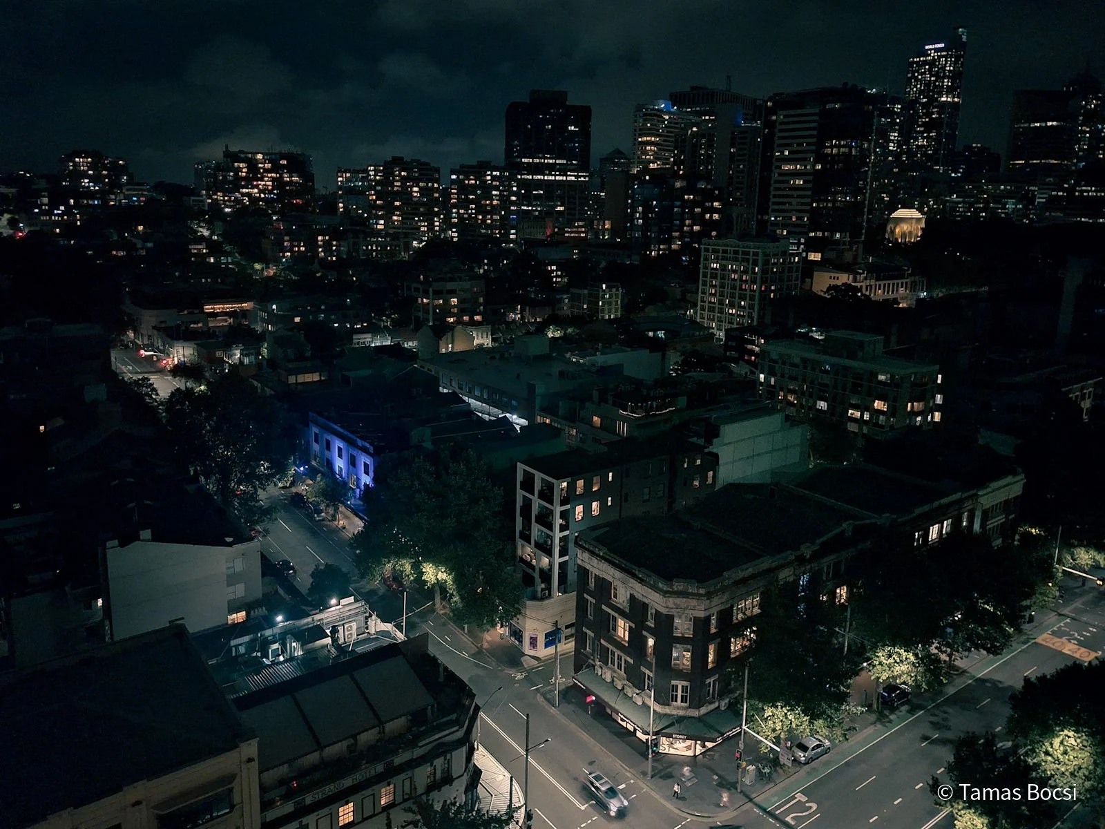 View over CBD - at night