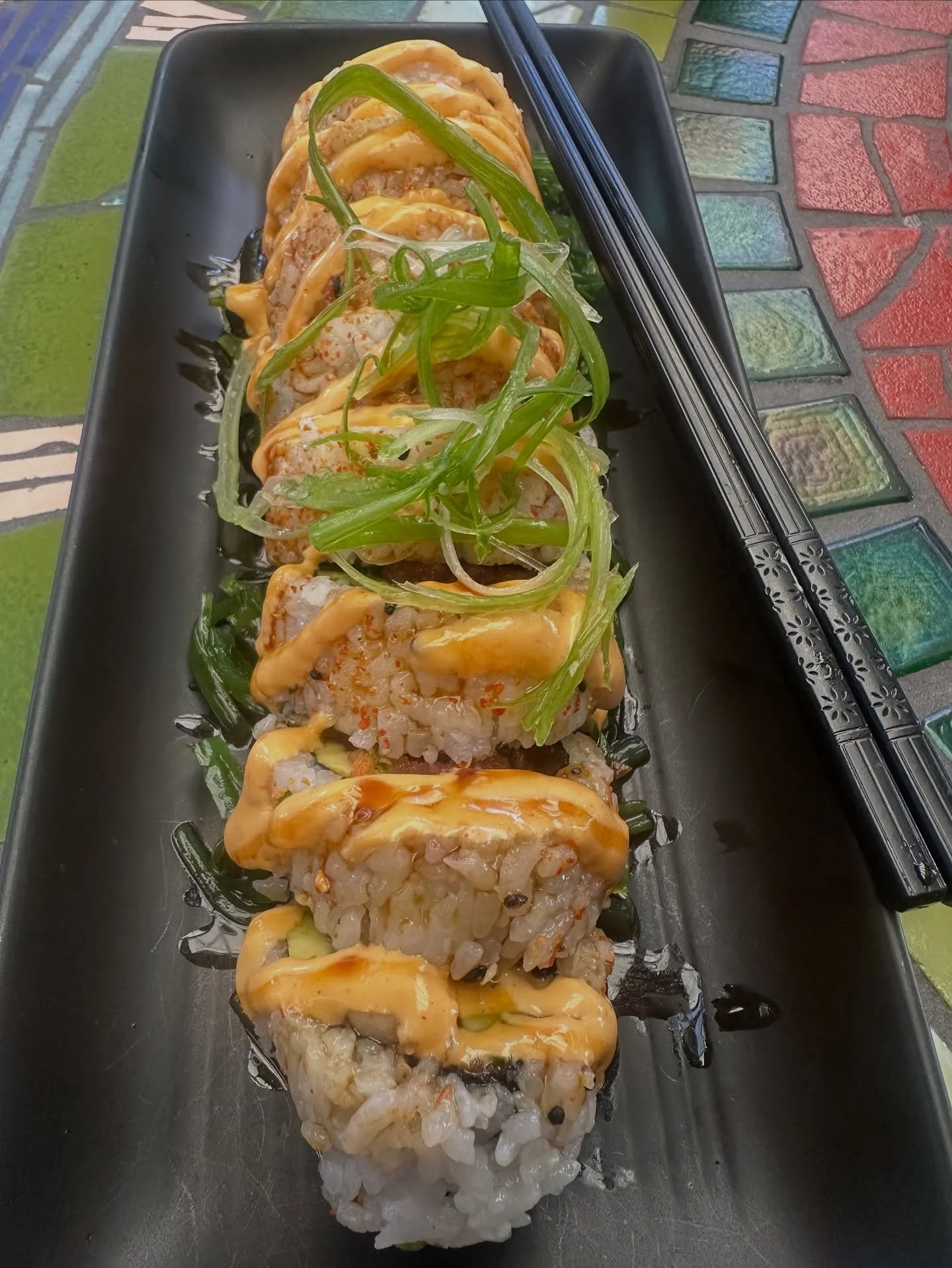 It's Sushi Friday! 🍱 Tonight, we'll be serving our Korean Spicy Tuna Roll: gochujang spiced tuna, avo, pineapple kim chi, and cucumber.