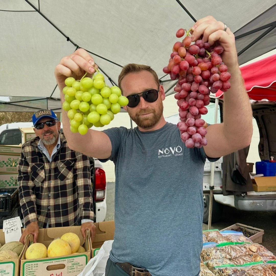 Noah (facilities manager) often travels with our produce purveyor James to assist in transporting fresh produce to each restaurant. These vibrant grapes were an eye-catcher! 🍇