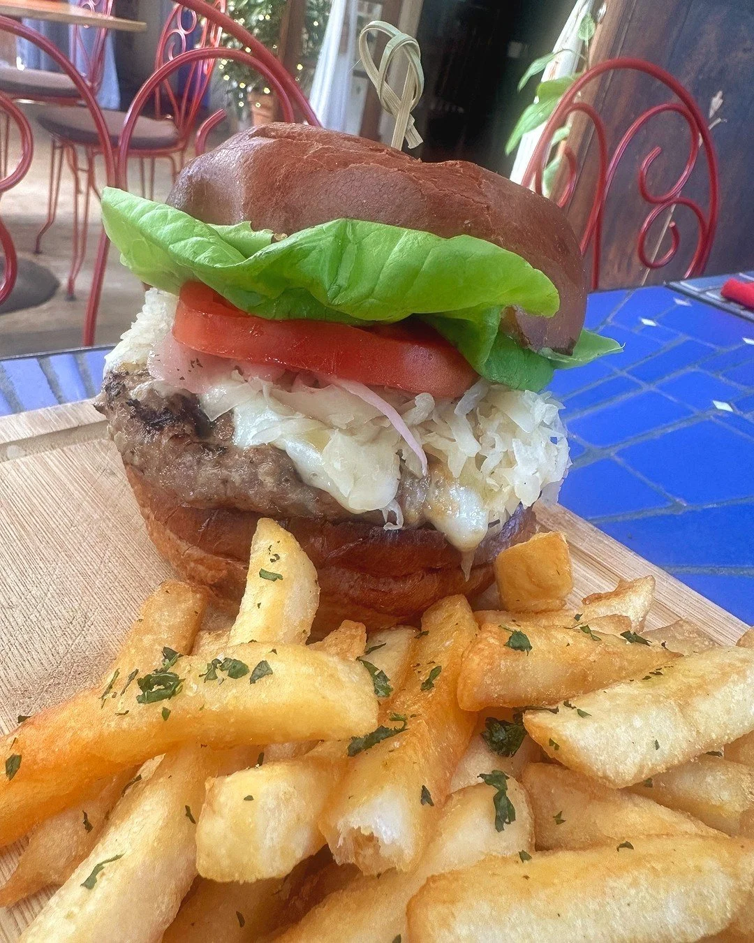 Tomorrow is Burger Tuesday! 🍔
This week&rsquo;s special is the Polish Burger: locally sourced ground pork, gruyere cheese, sauerkraut, pickled onion, lettuce, tomato, and whole-grain mustard aioli on toasted brioche.

See you tomorrow night.