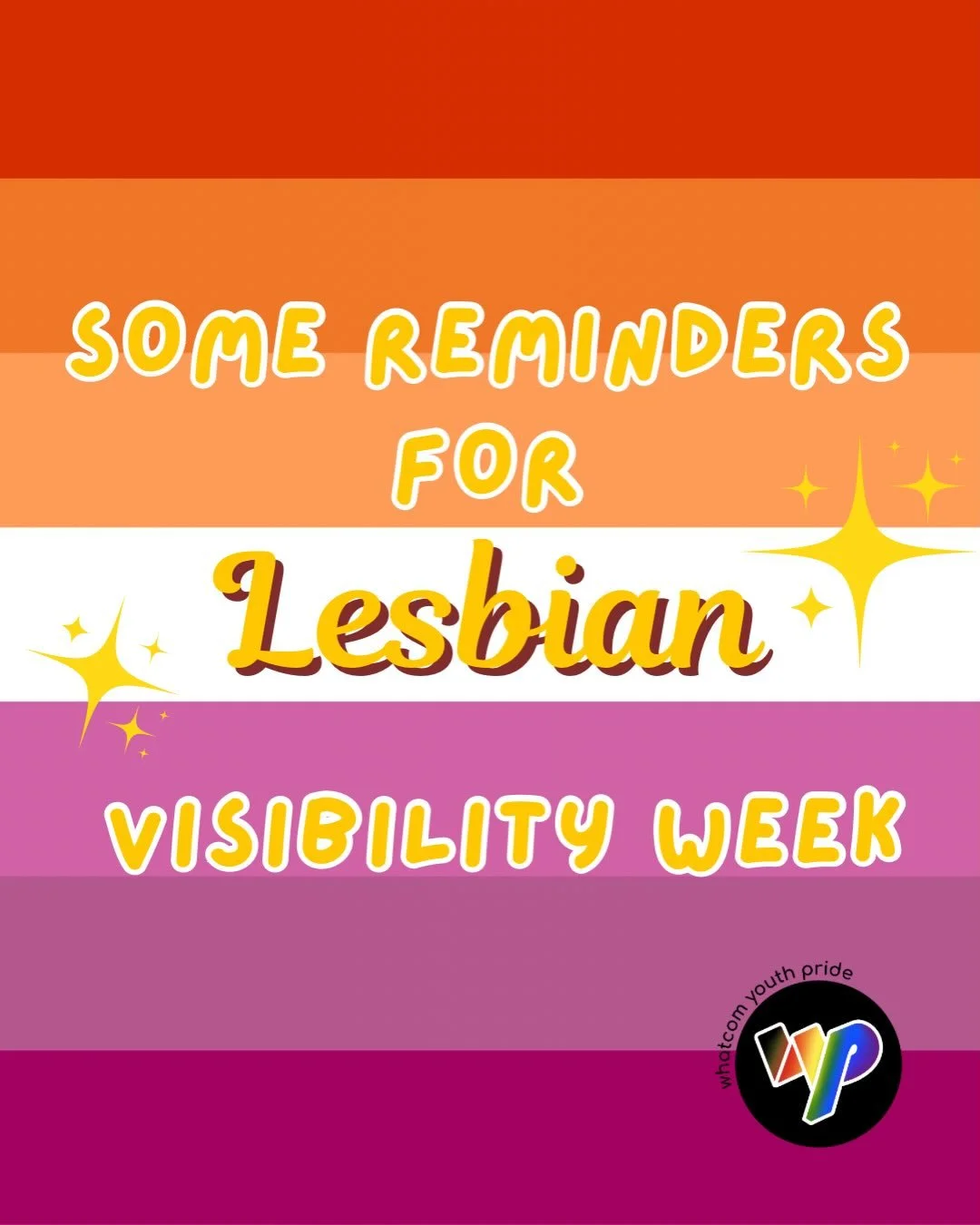 Happy Lesbian Visibility Week! Lesbians we love you! 💗💛🧡
#lesbianvisibilityweek