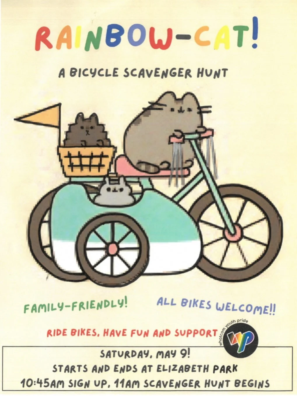 Join us on Saturday, May 9 for a FREE bicycle scavenger hunt! Local community members are organizing this family- and beginner-friendly bicycle scavenger hunt to build community and provide a fun point of connection leading up to Whatcom Youth Pride 