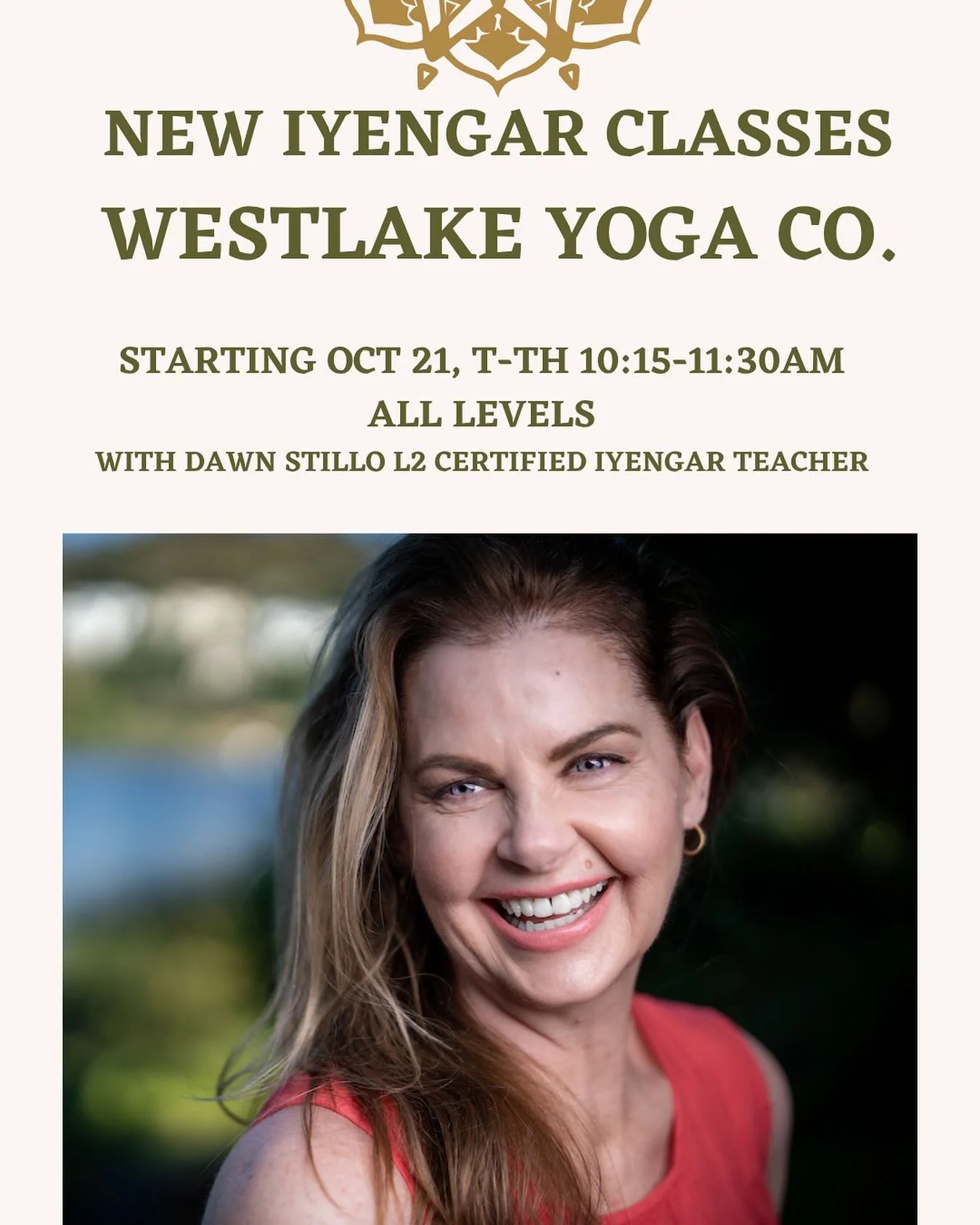 I cannot tell you how happy and excited I am to bring Iyengar Yoga to @westlakeyoga_co. Many of you know I used to teach at this studio when it was yogaworks as a teacher trainer/mentor. I have been taking Iyengar yoga classes near 38 years and over 