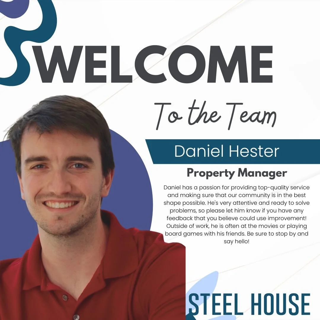 Help us give a warm welcome to Daniel Hester, our Property Manager here at Steel House! 👏

Daniel is passionate about delivering top-quality service and making sure our community is always at its best. He&rsquo;s attentive, solution-focused, and alw