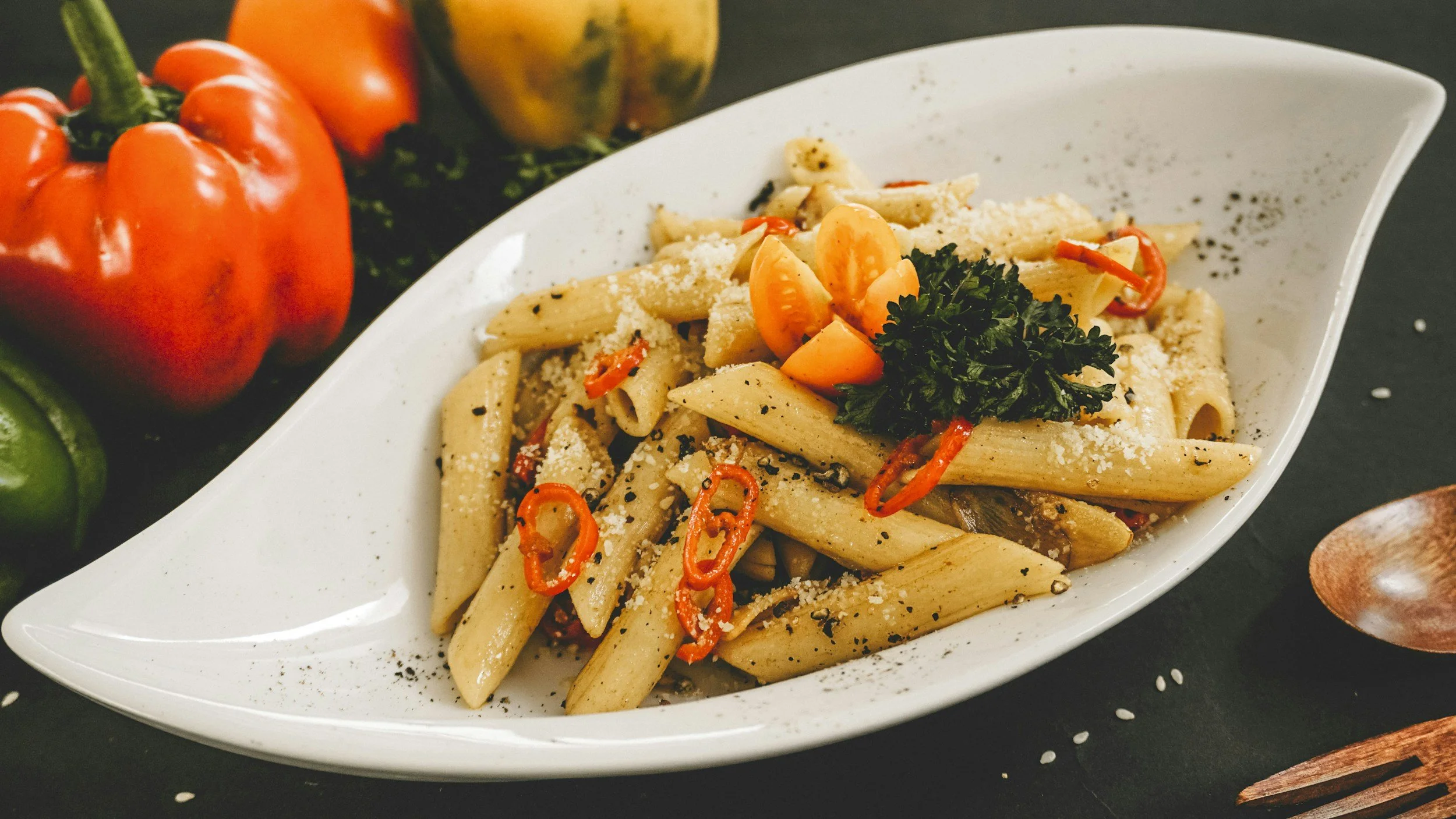 Garlicky Penne Pasta with Roasted Butternut Squash and Broccoli Rabe