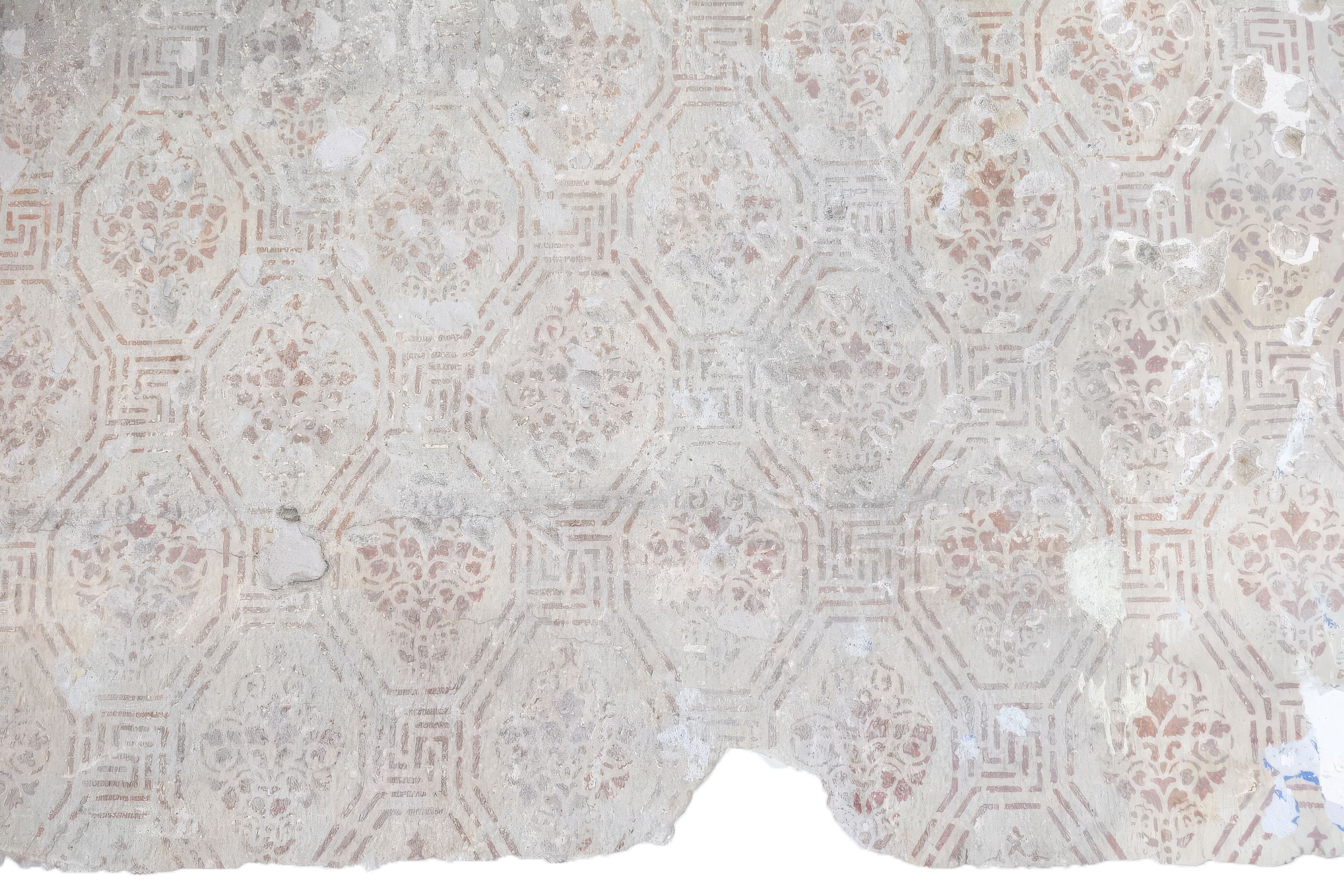 Restoration Probe: Original Stencil Painting Discovered Beneath Newer Layers of Plaster