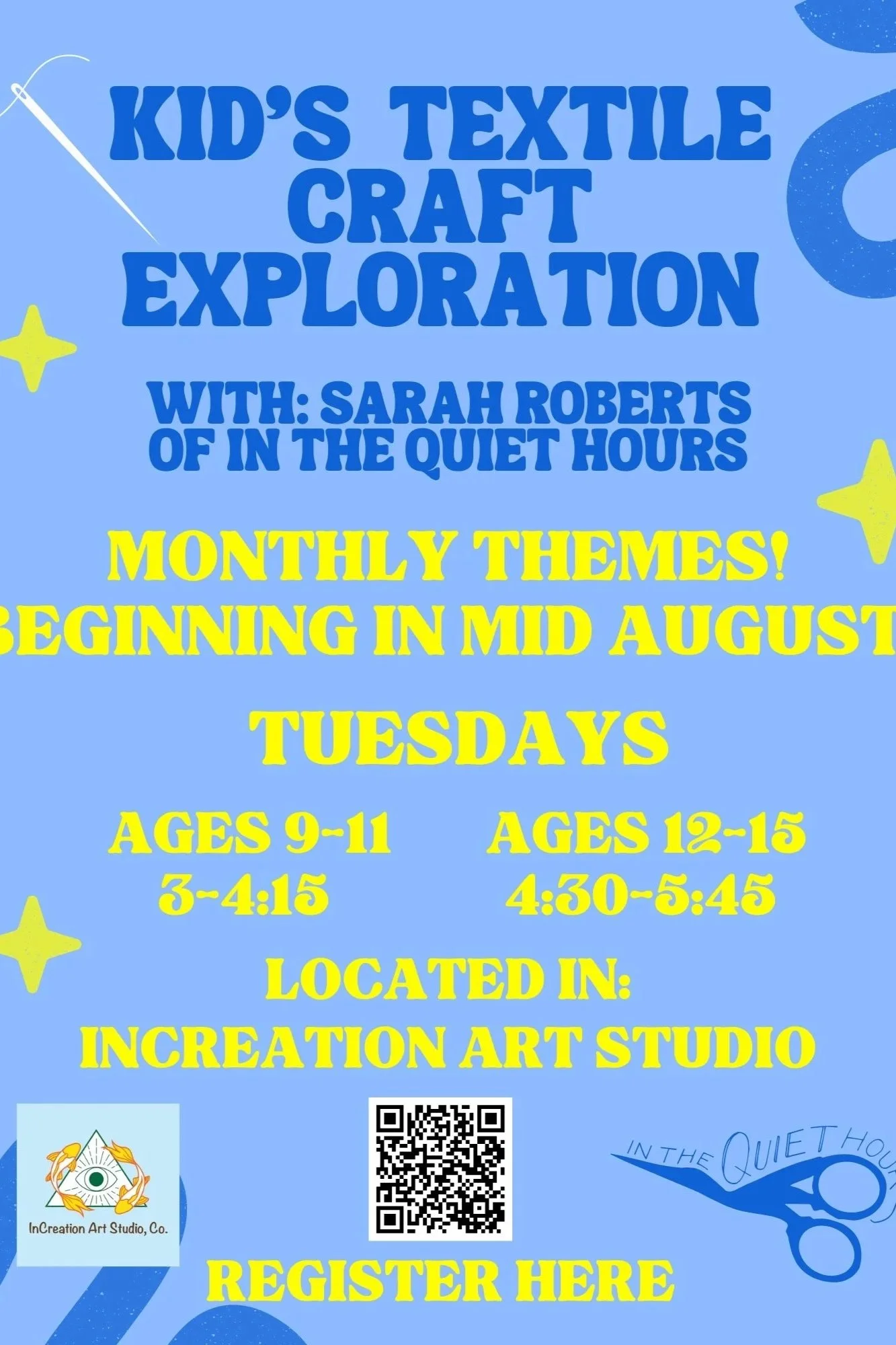 Textile craft exploration and fiber arts afterschool for children