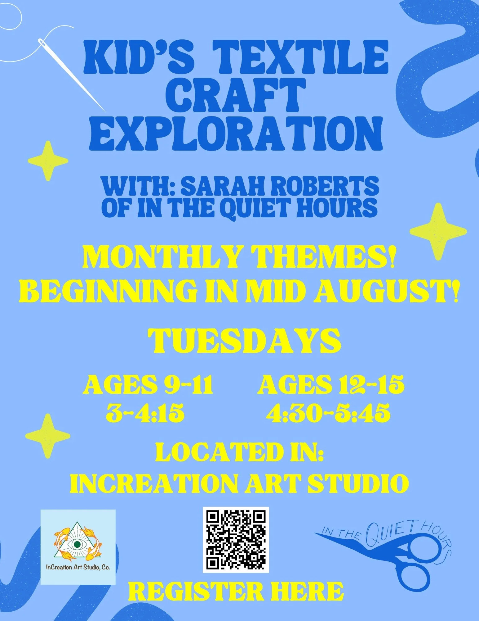 Textile craft exploration and fiber arts afterschool for children
