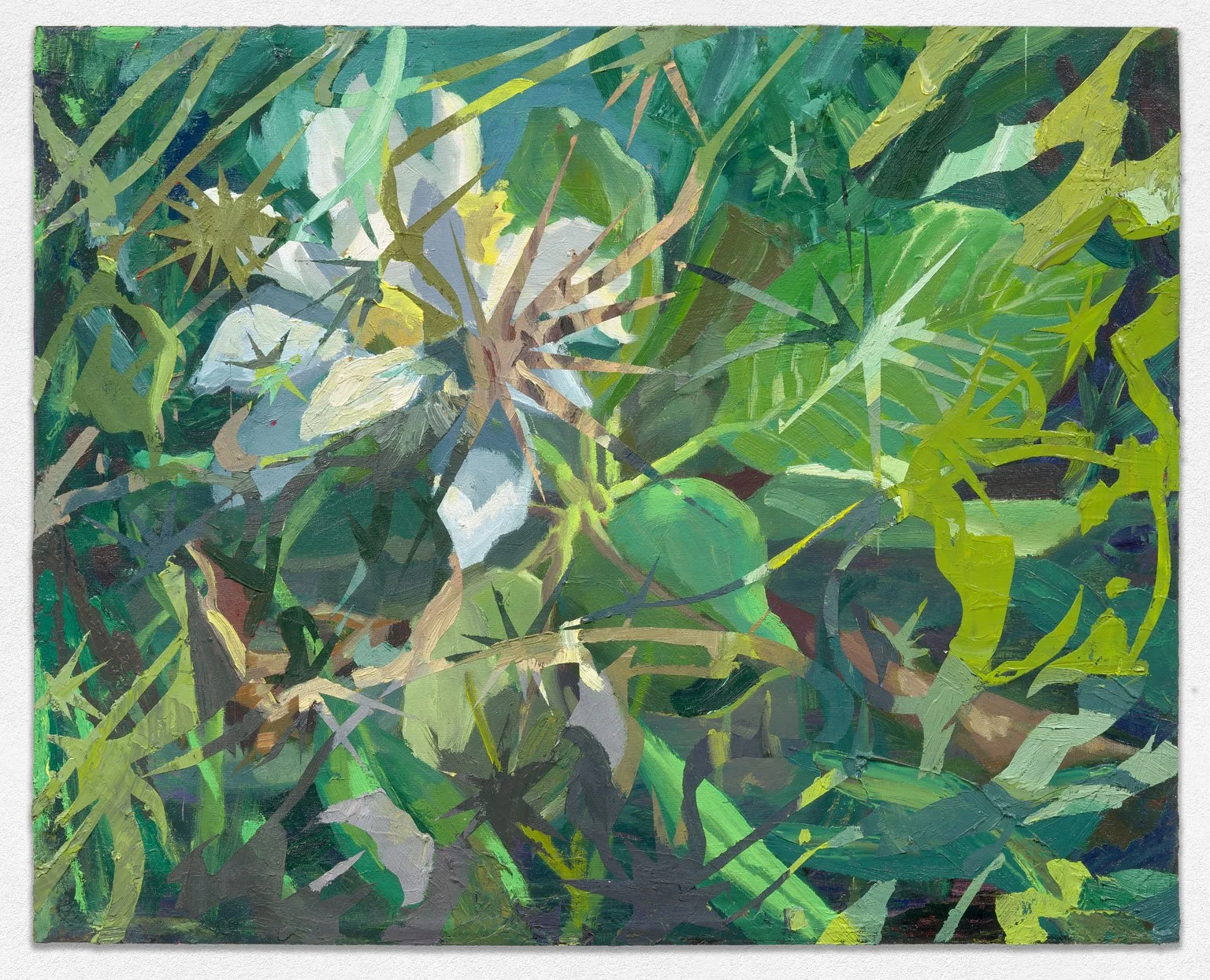 Twilight Sparklers (Sacred Pollen), 2025. Oil on panel, 18in. x 20in. 