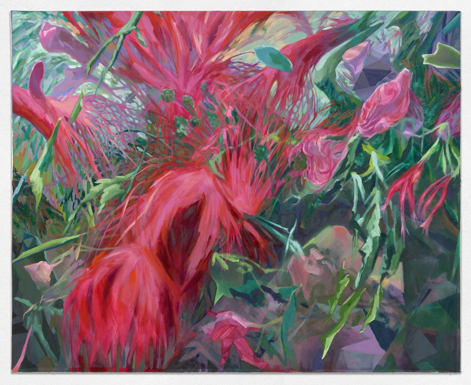 Across the reach, 2025. Oil and acrylic on canvas, 48in. x 60in. 