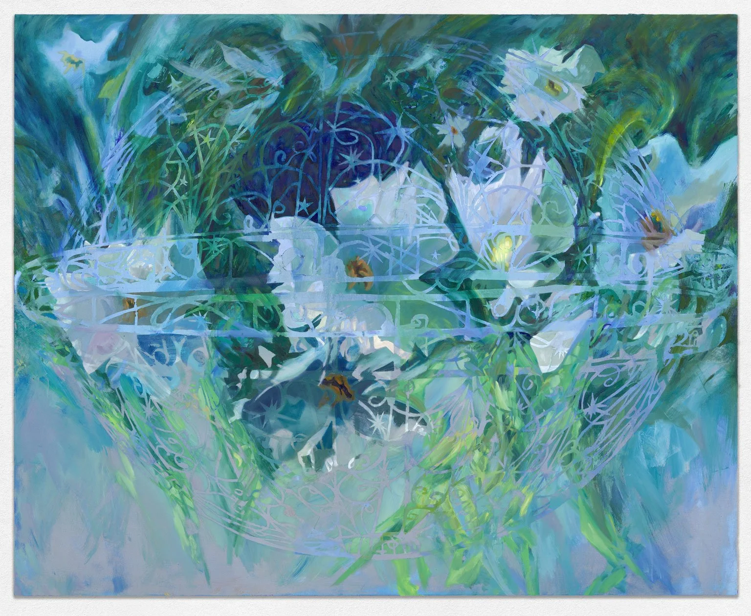 Celestial Lattice, 2025. Oil and acrylic on canvas, 48in. x 60in. 