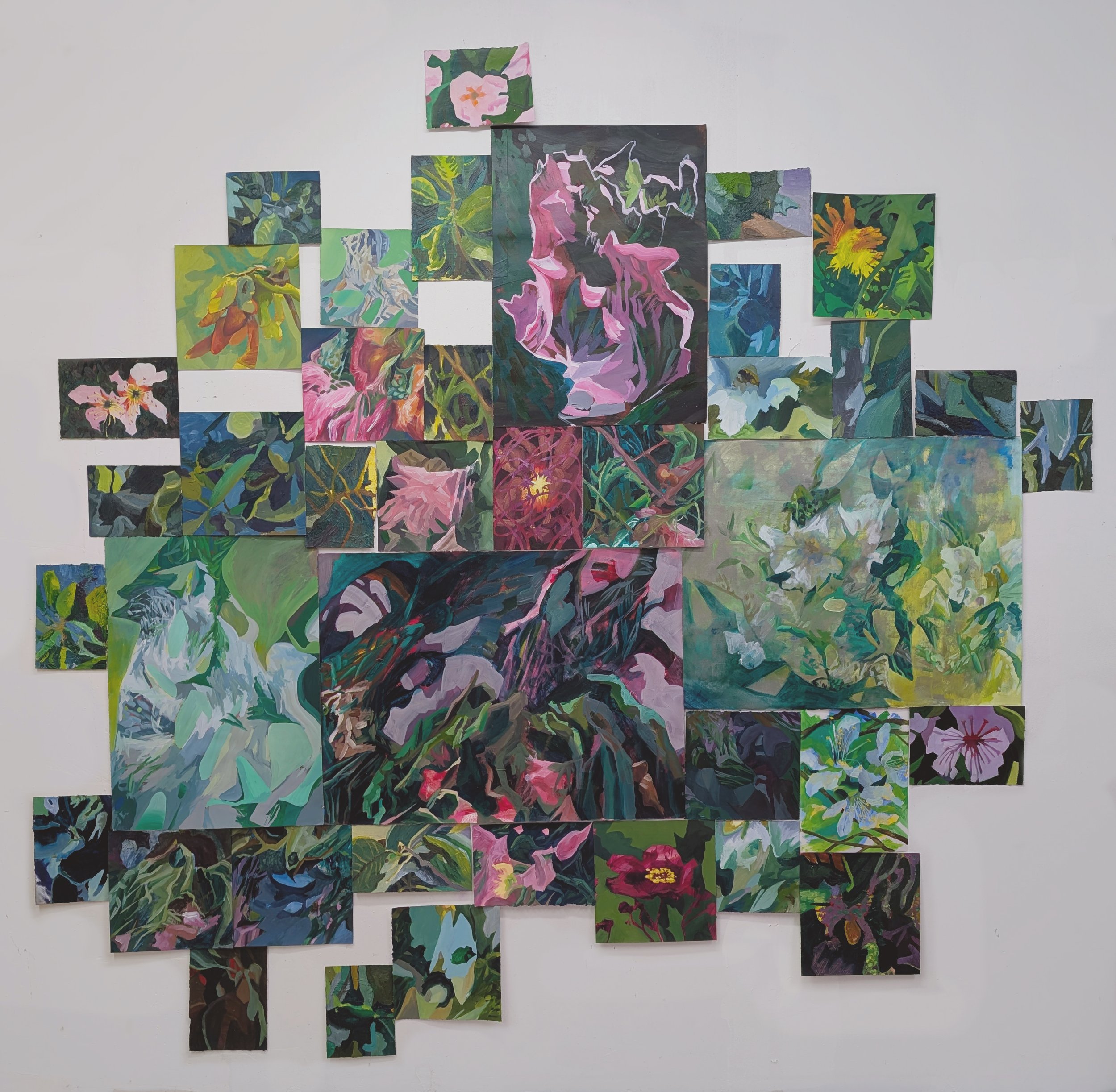 Plotting 2.0, 2025. Oil and acrylic on paper, 86in x 93in. 