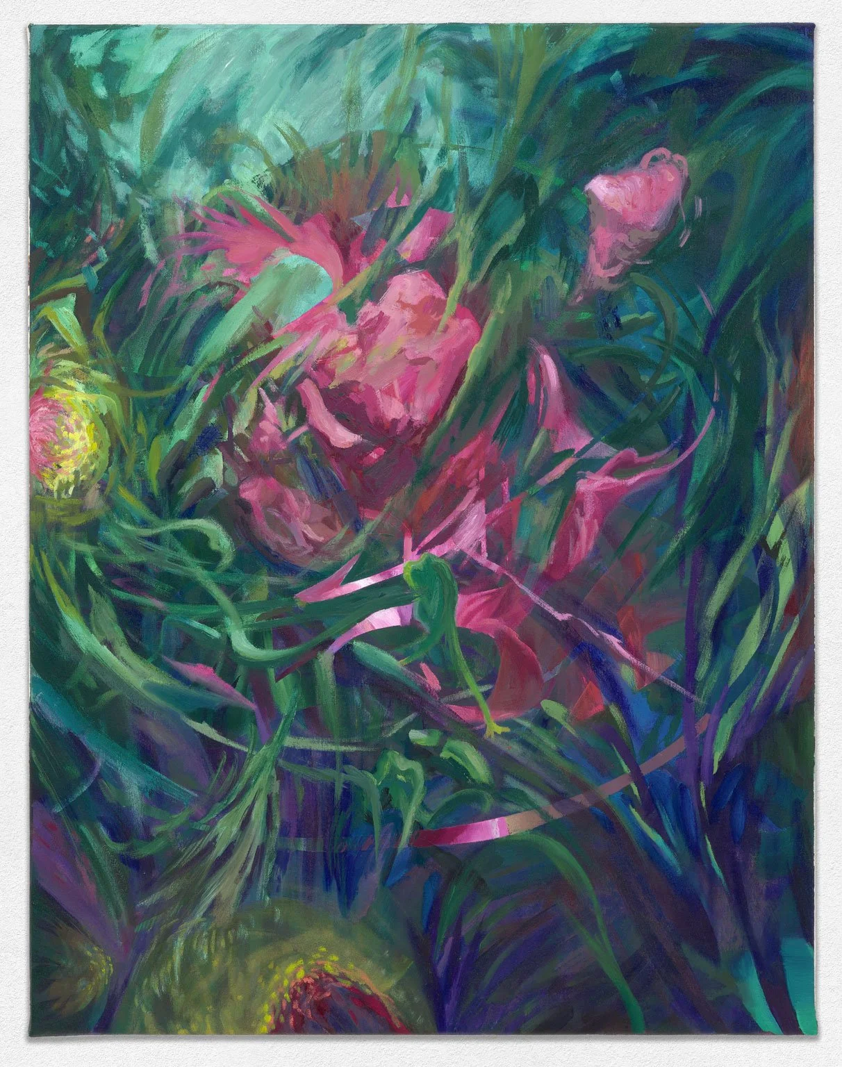 Fold-forming (Budding), 2025. Oil and acrylic on canvas, 30in. x 30in. 