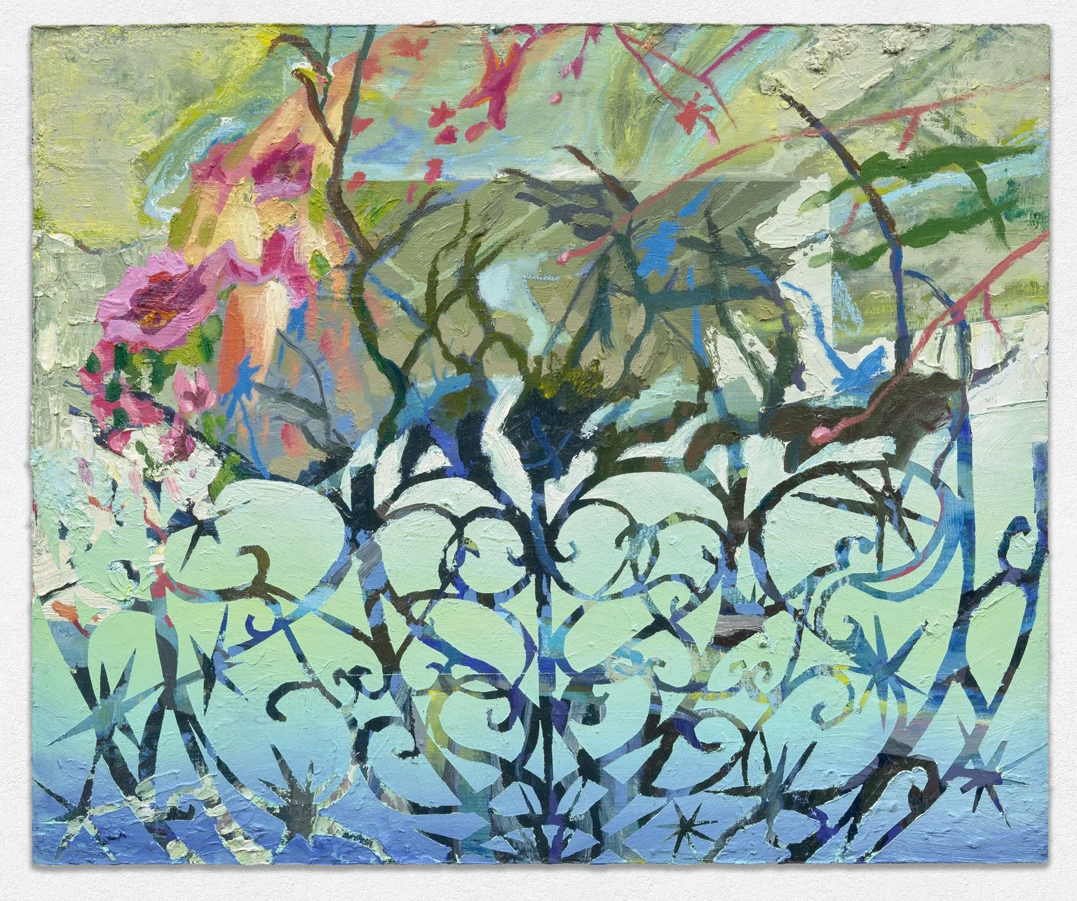 Roots hold up the world, 2025. Oil on panel, 18in. x 24in. 