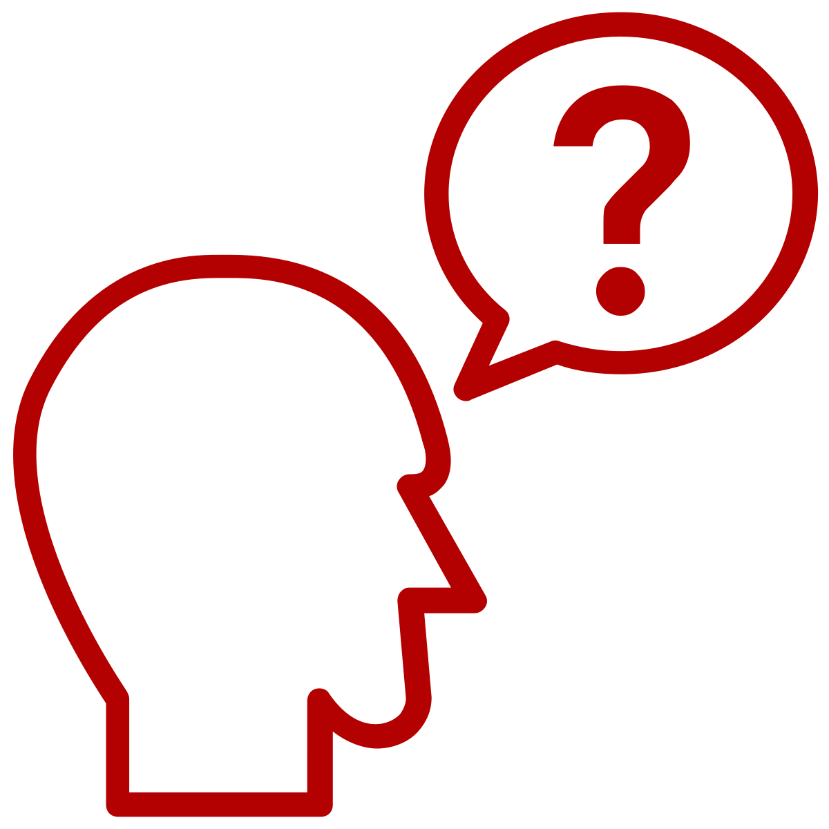 head with a question-mark thought bubble