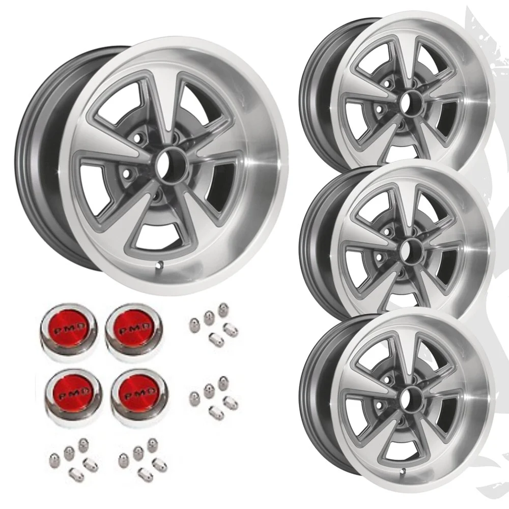 Pontiac Rally II Cast Wheels - Full Set with Caps — Restore A Muscle Car