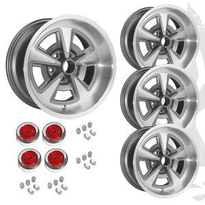 Pontiac Rally II Cast Wheels - Full Set with Caps — Restore A Muscle Car