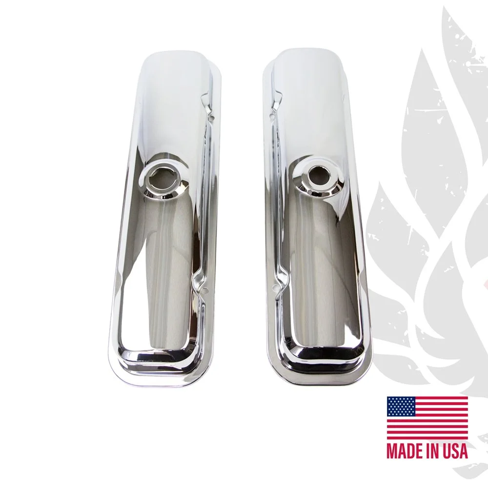 1967-81 Pontiac Firebird Trans Am Chrome Valve Covers 301-455ci; With or Without Drippers