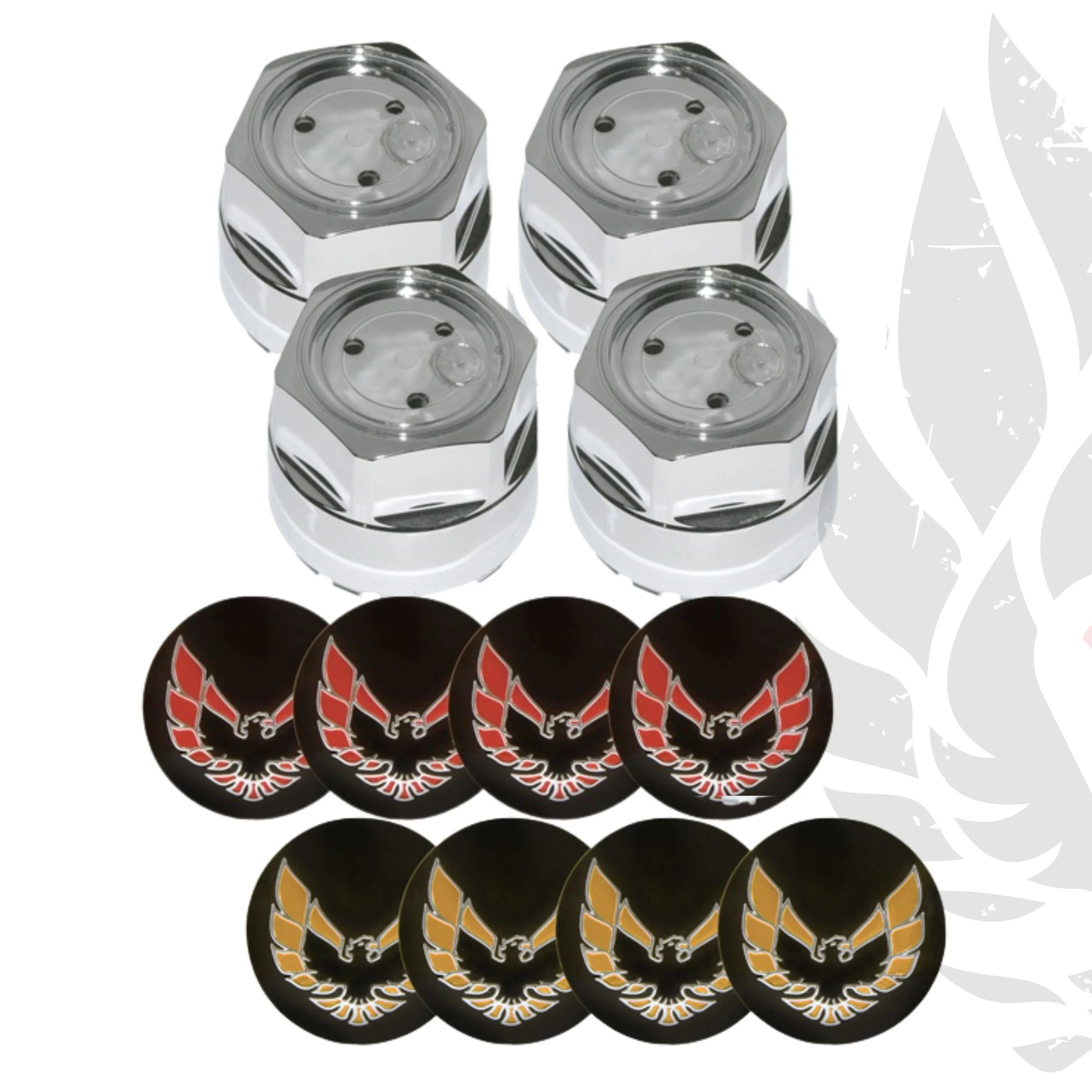 17x9 Gold Snowflake Wheels 4th Gen Pontiac Trans Am Firebird ('93-'02) Center Caps