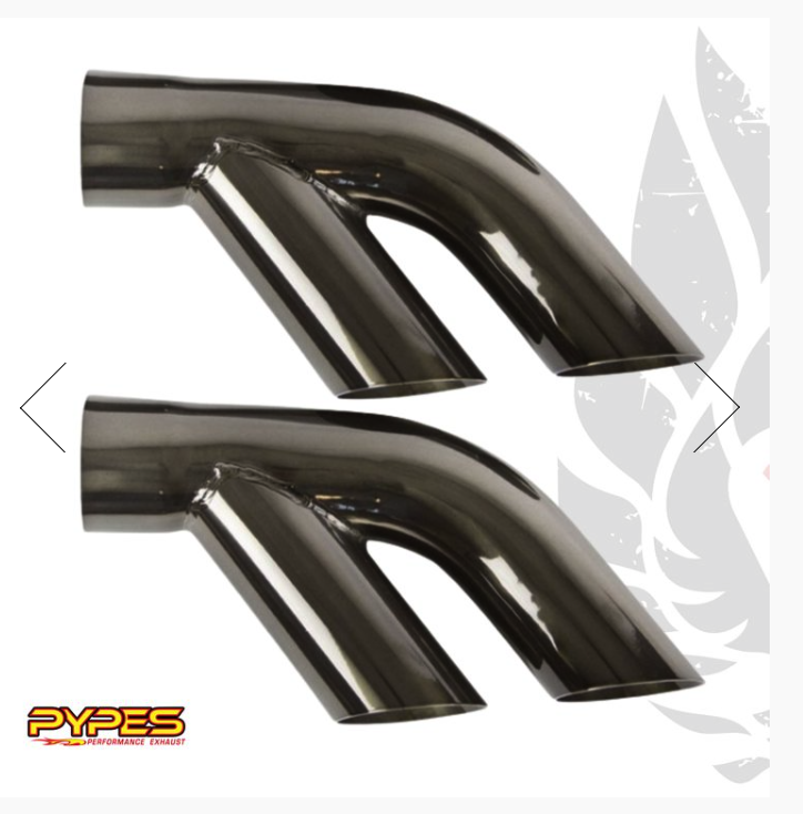 1976-1981 TRANS AM PERFORMANCE EXHAUST 3" TO DUAL 3" STAINLESS SPLIT TIPS (BLACK CHROME)